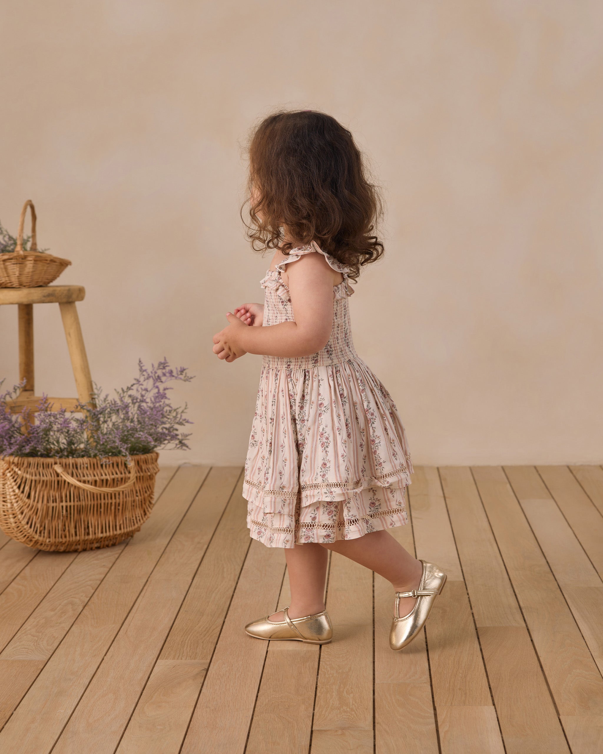 Birdie Dress Spring Floral Stripe - Rylee + Cru | Kids Clothes | Trendy Baby Clothes | Modern Infant Outfits |