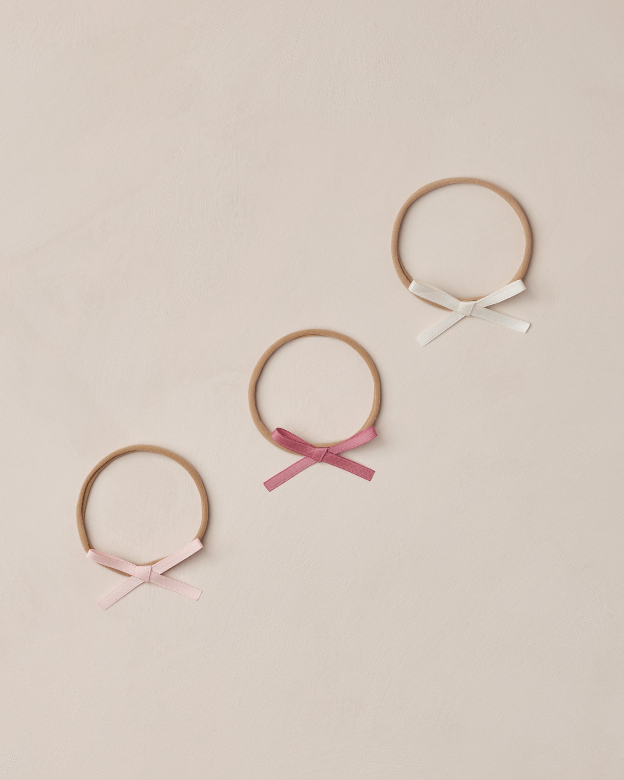 Baby Bow Headbands | Ivory, Rose, Raspberry