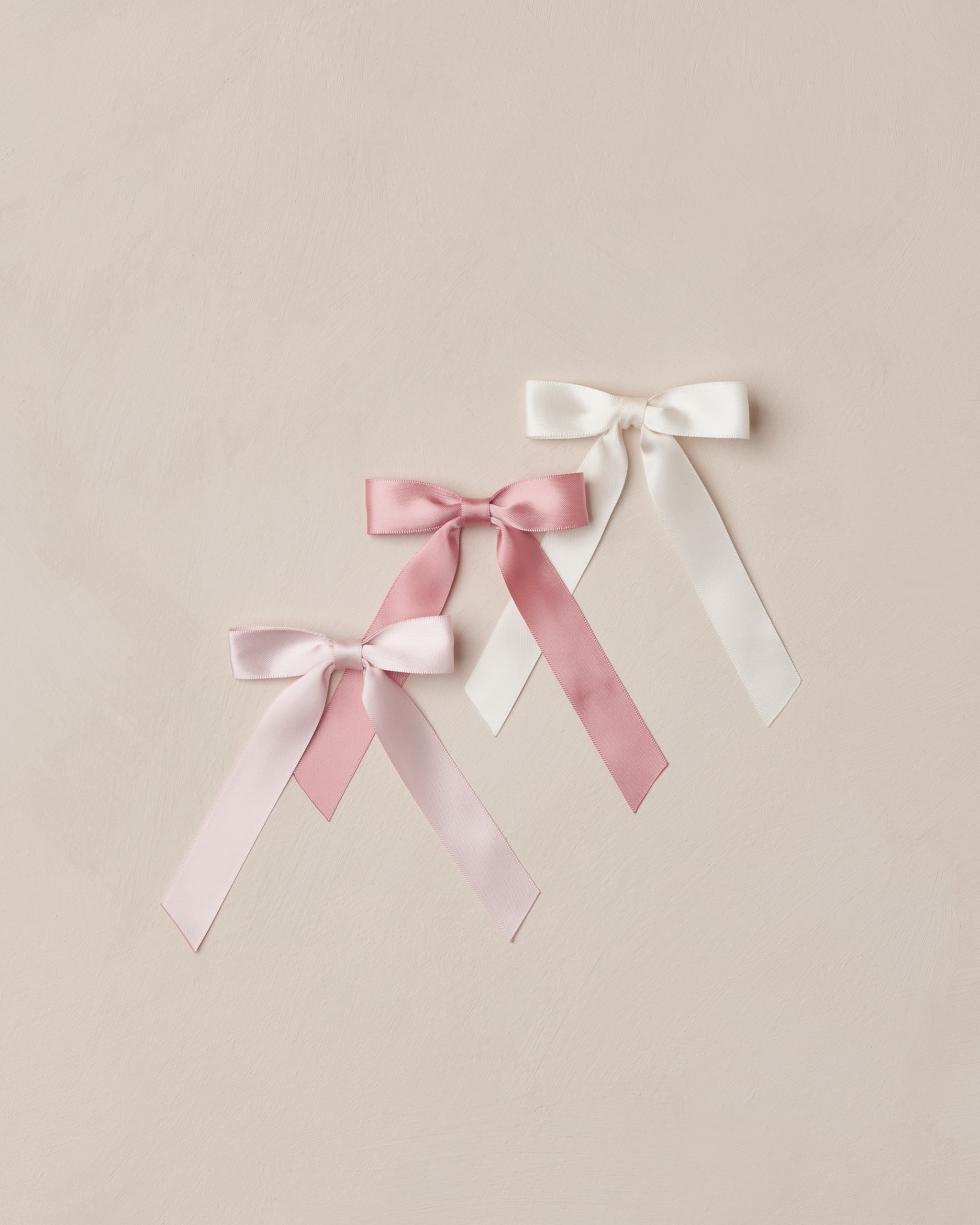 Satin Ribbon Bows | Ivory, Rose, Raspberry
