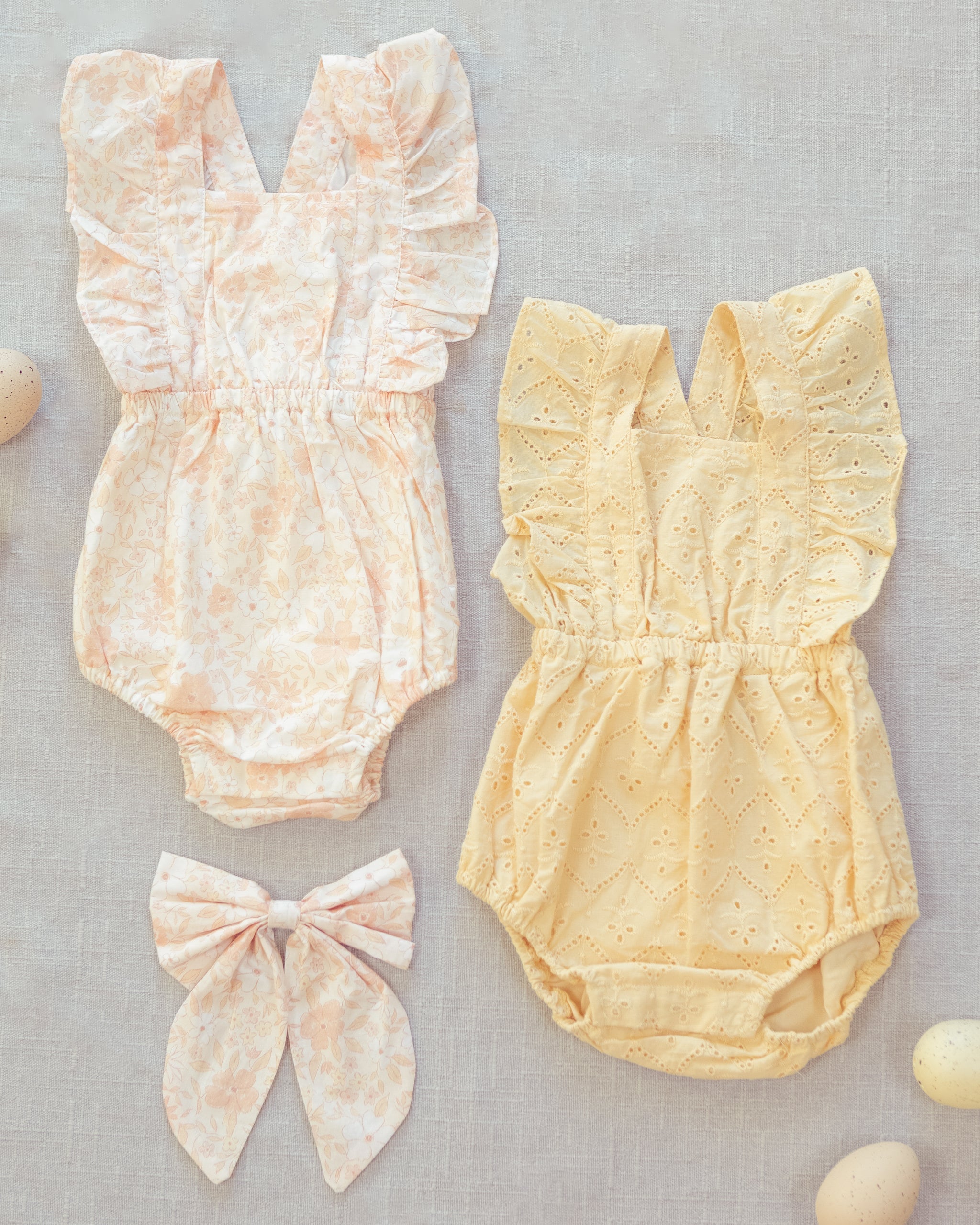 Lucy Romper Lemon - Rylee + Cru | Kids Clothes | Trendy Baby Clothes | Modern Infant Outfits |