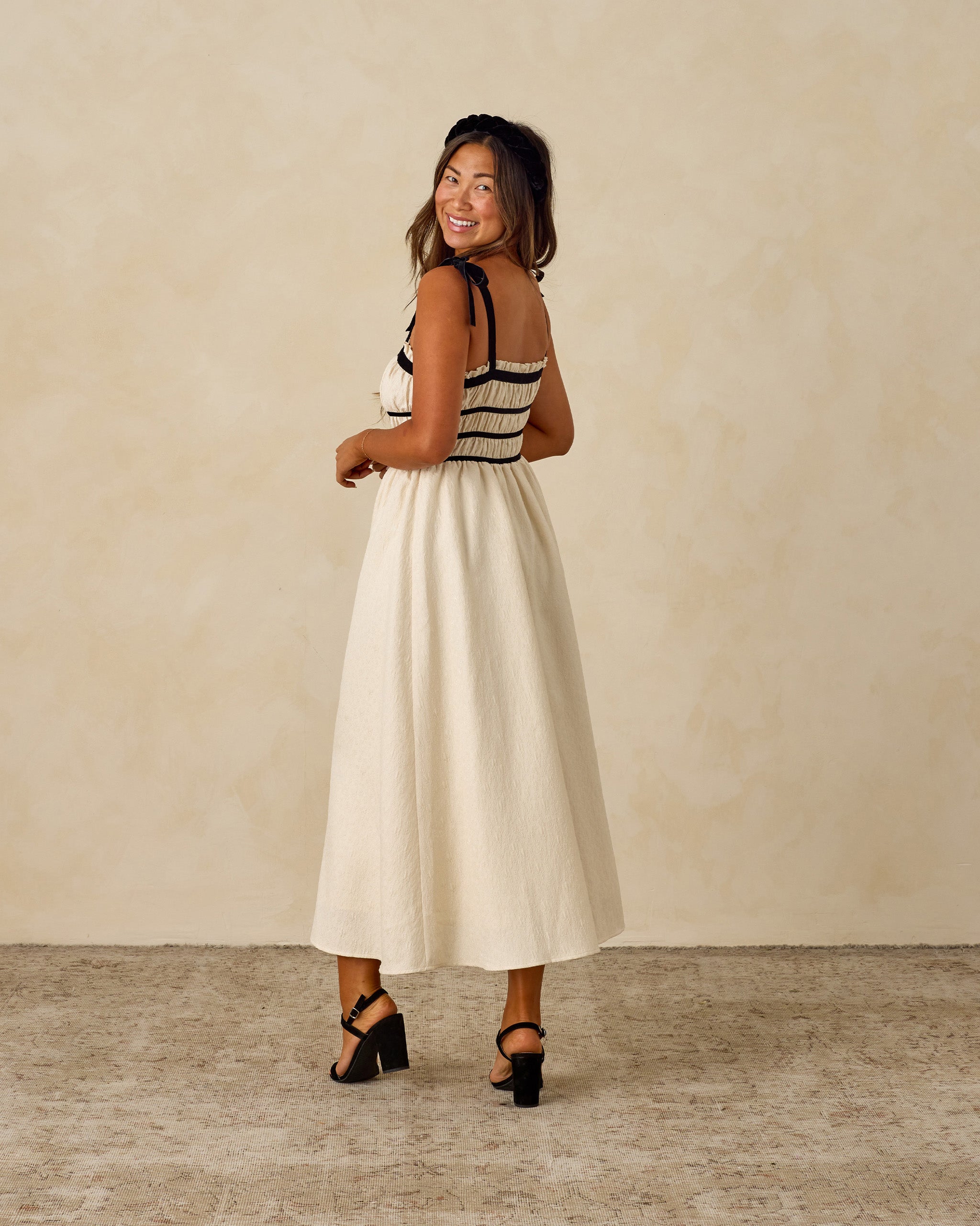 Annabelle Dress | Metallic Ivory