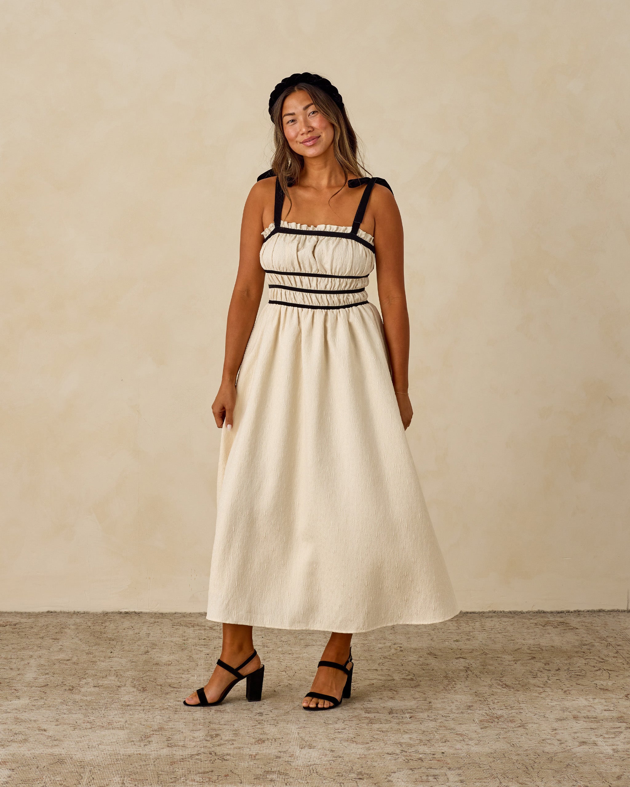 Annabelle Dress | Metallic Ivory
