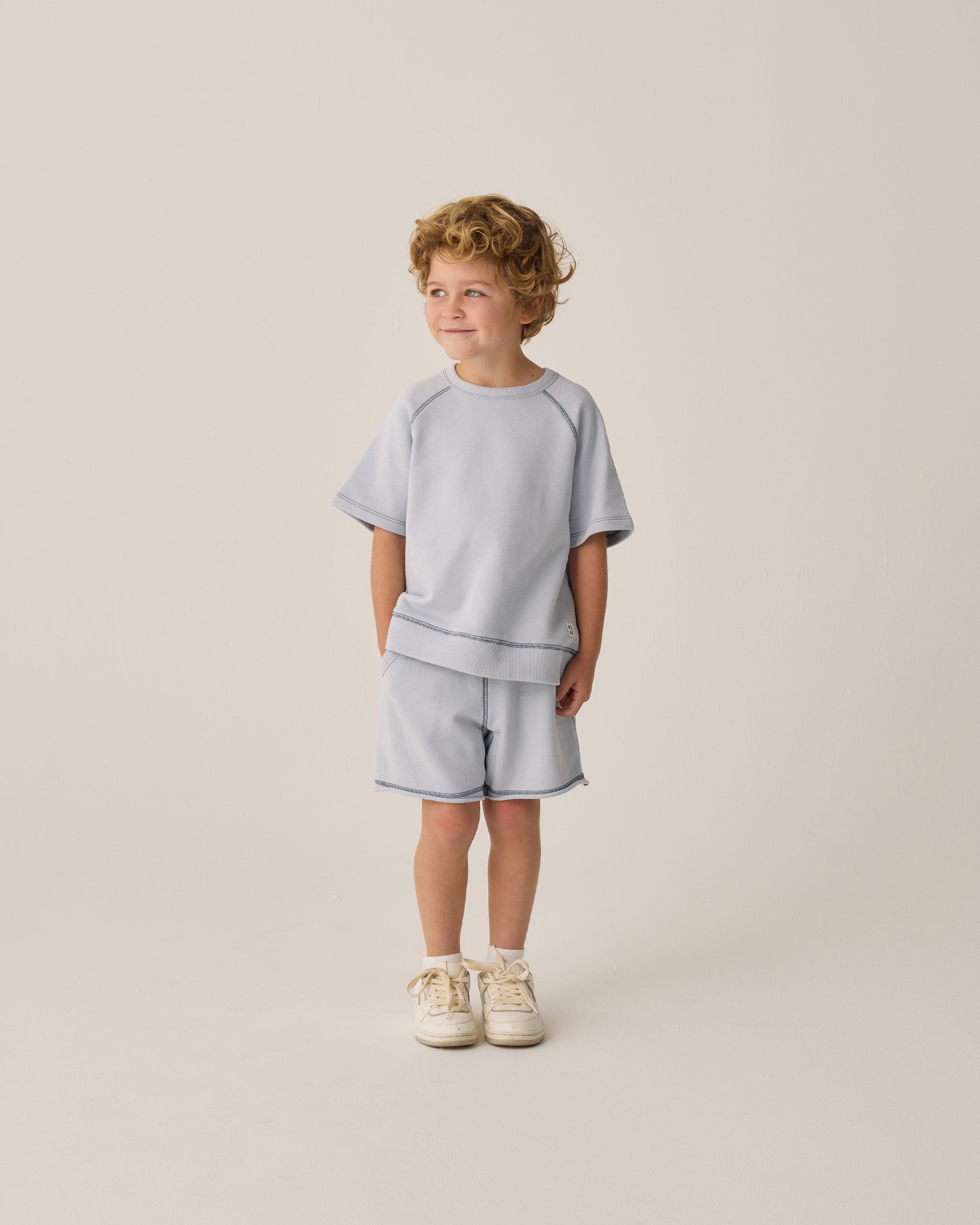 Short Sleeve Sweatshirt || Light Blue