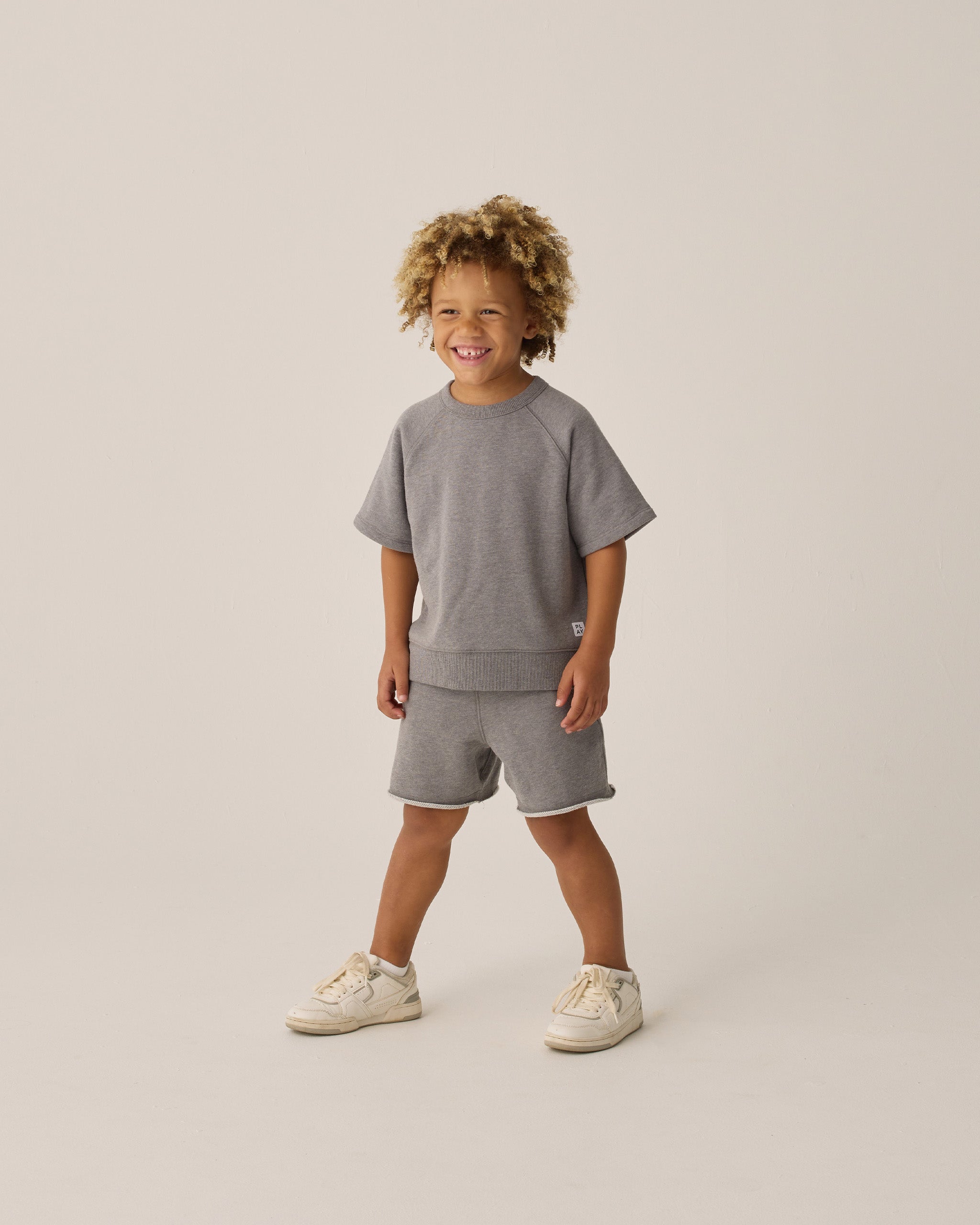 Short Sleeve Sweatshirt || Heathered Grey