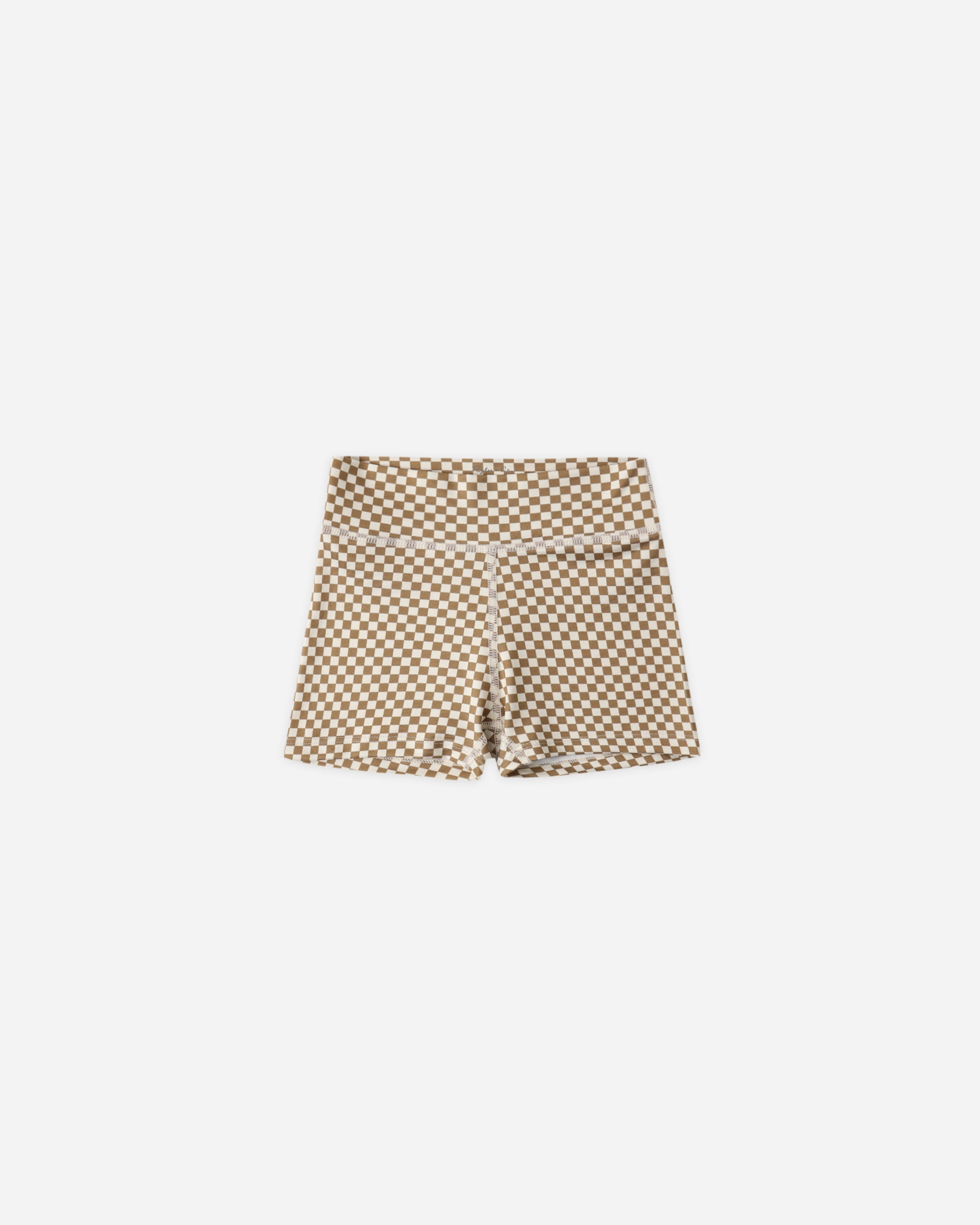 Shortie Short Ocre Check - Rylee + Cru | Kids Clothes | Trendy Baby Clothes | Modern Infant Outfits |