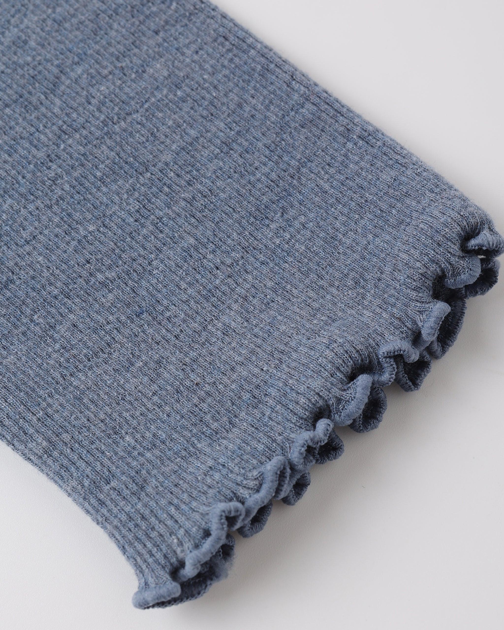 Ensemble legging côtelé bleu naturel à petits motifs, bleu marine chiné