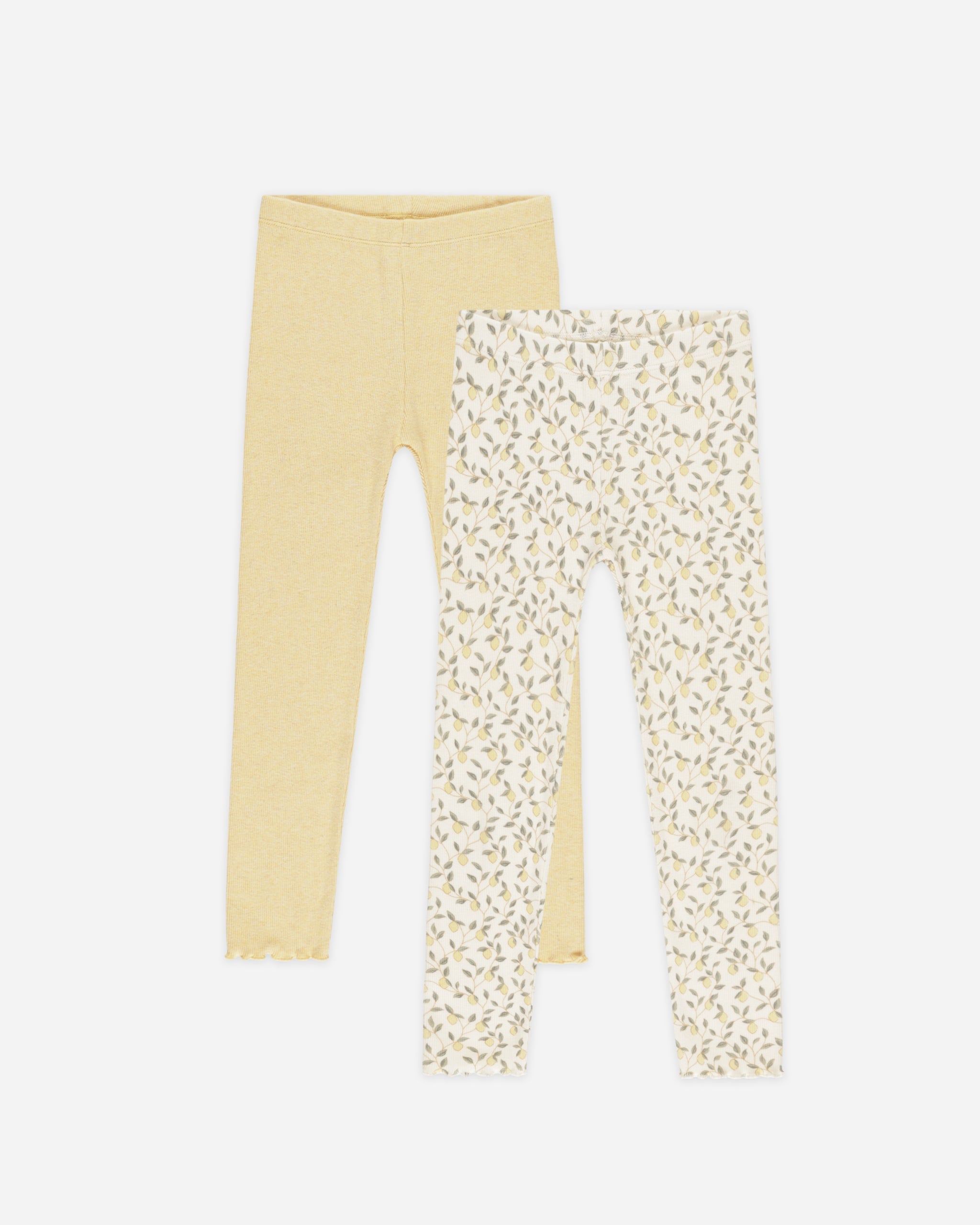 Ribbed Legging Set || Lemons, Yellow