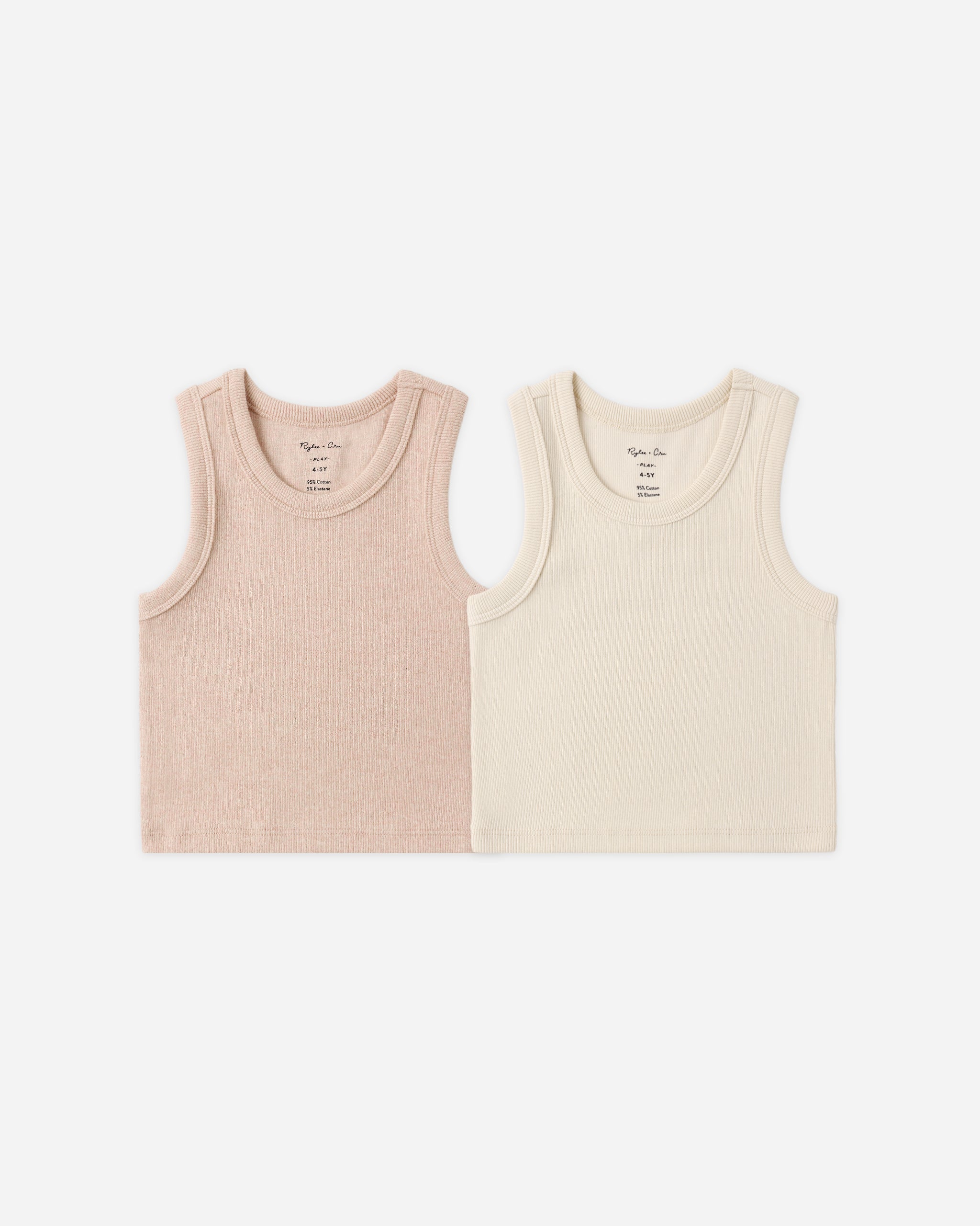 Ribbed Tank Set Shell, Heathered Blush – Rylee + Cru Canada