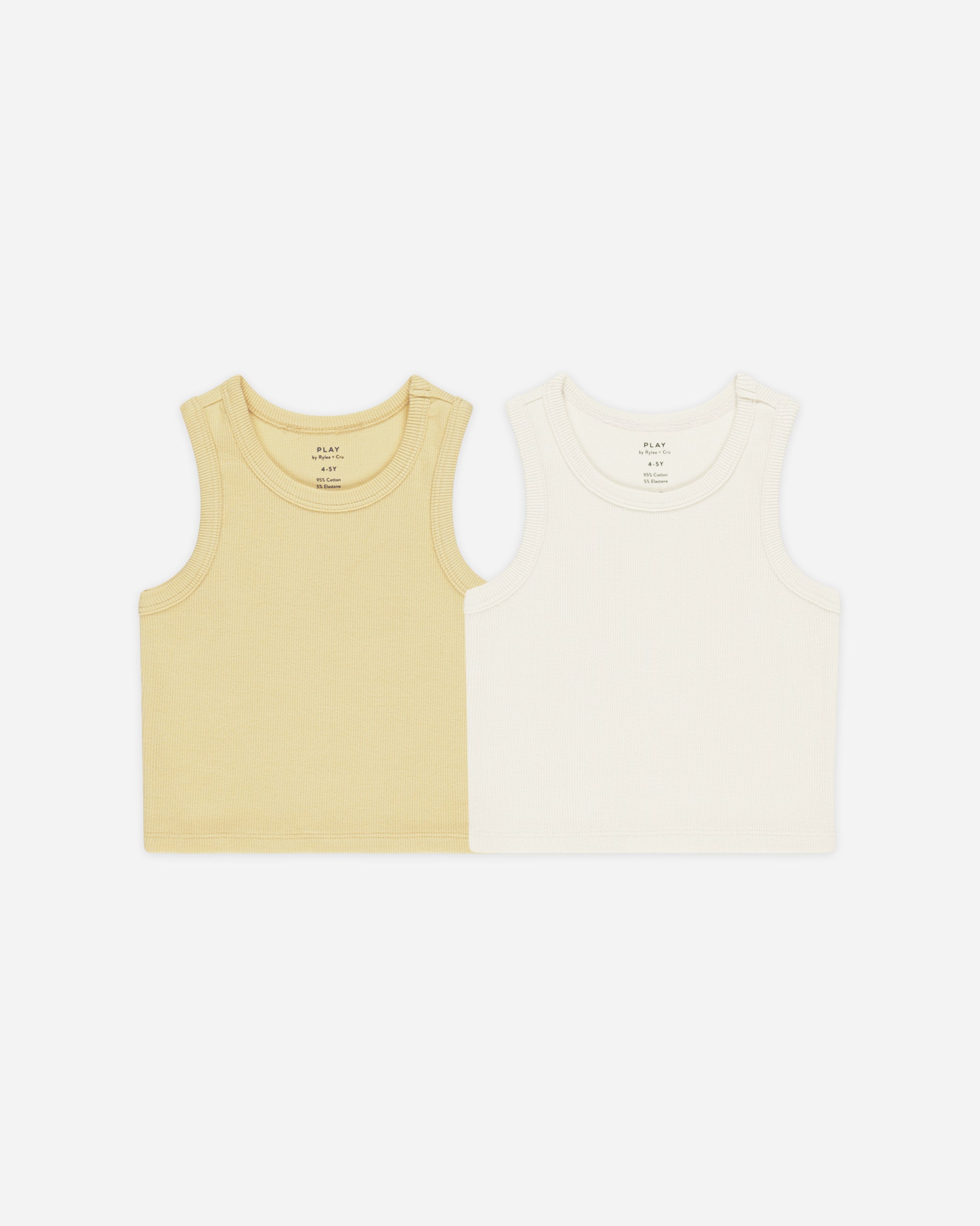 Ribbed Tank Set || Yellow, Ivory