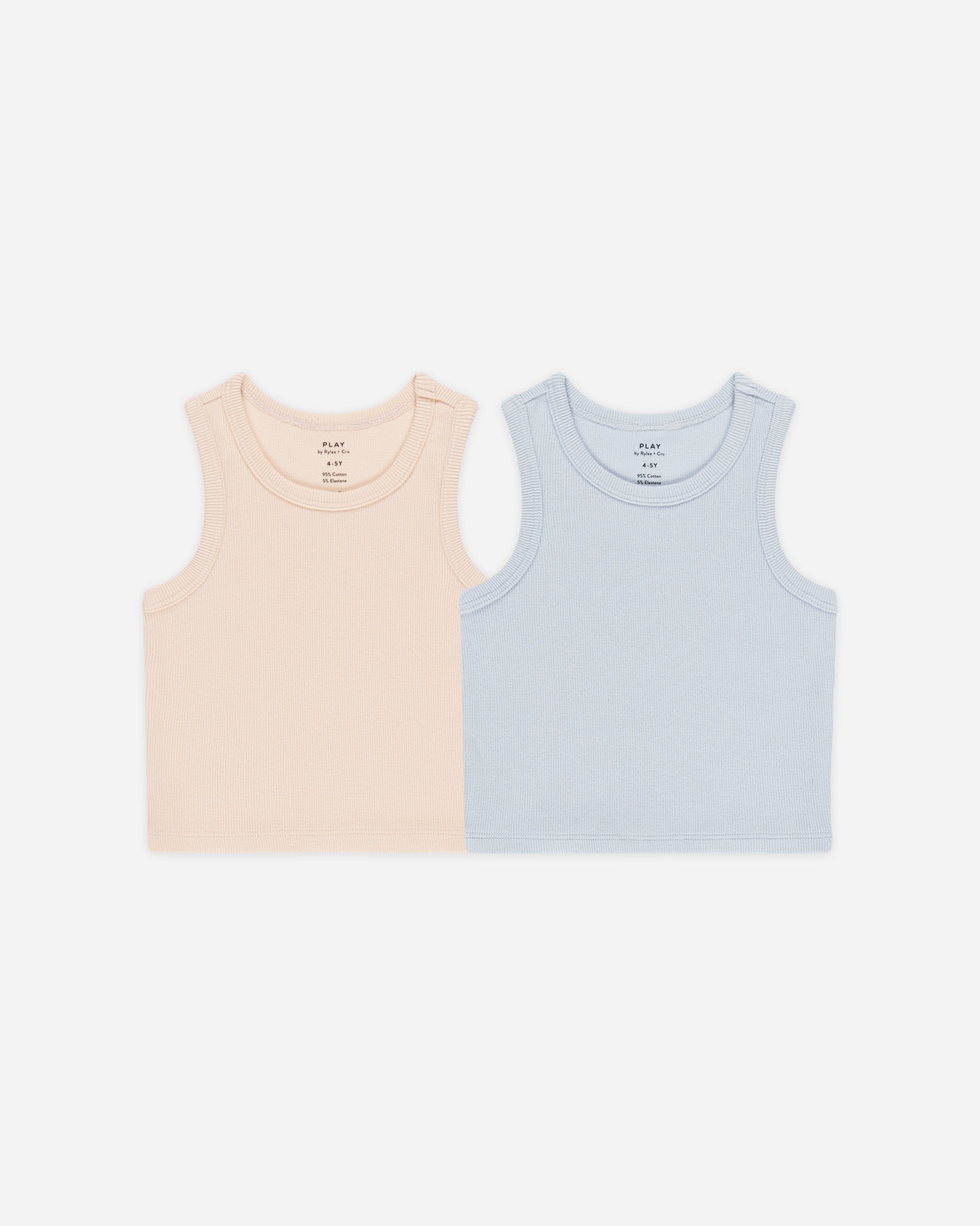 Ribbed Tank Set || Shell, Light Blue