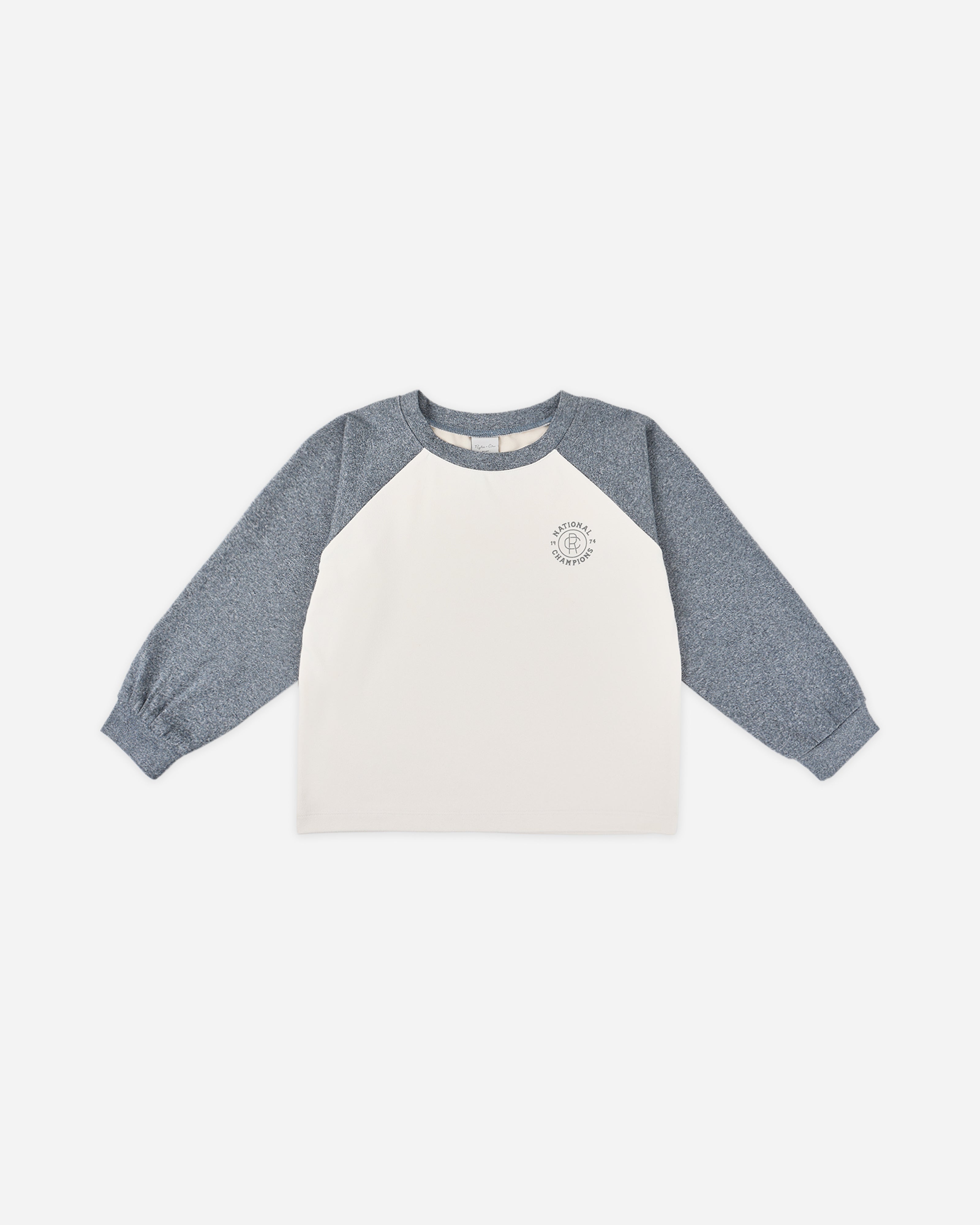 T-shirt raglan || Bleu marine chiné