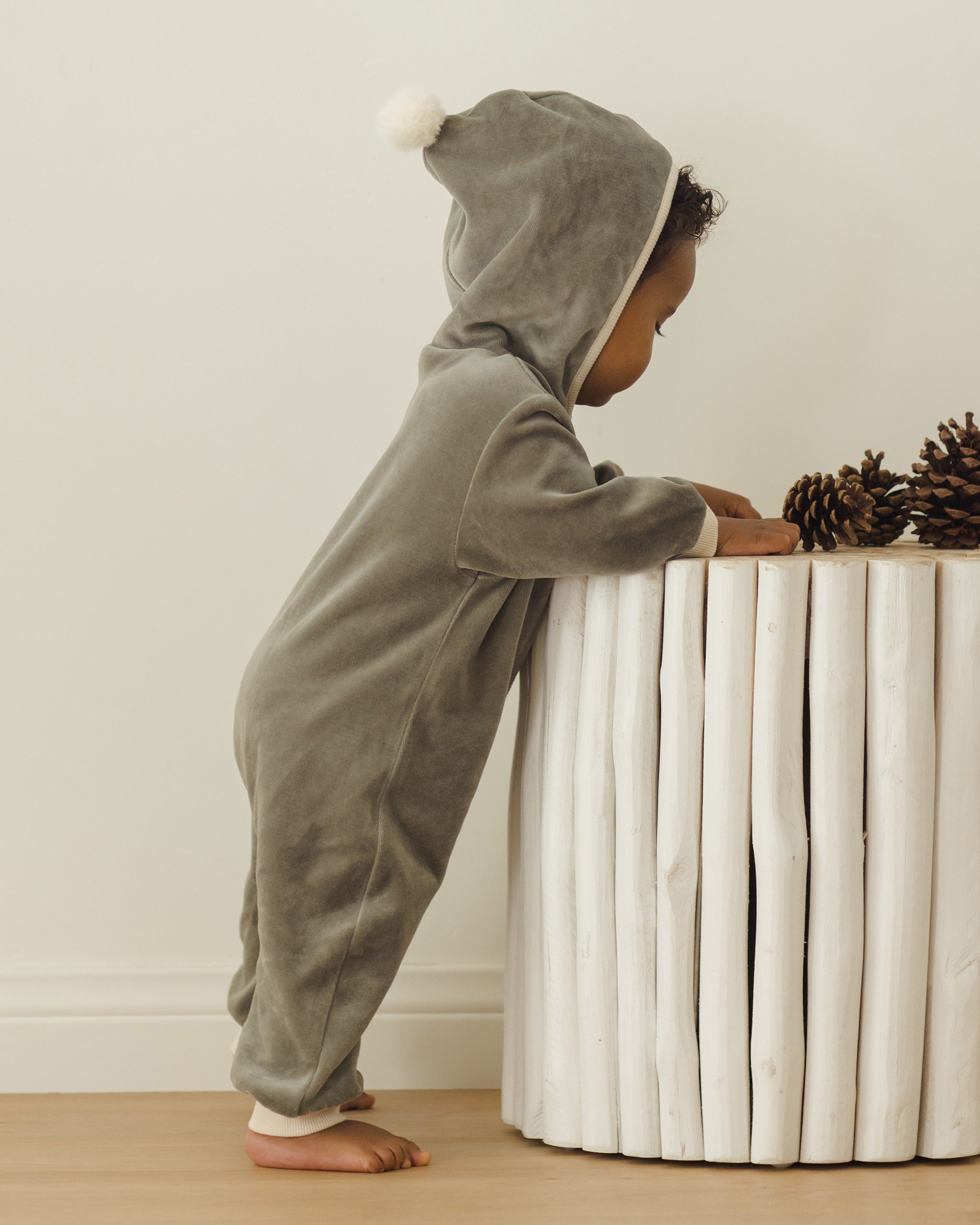 Velour Zip Jumpsuit || Forest