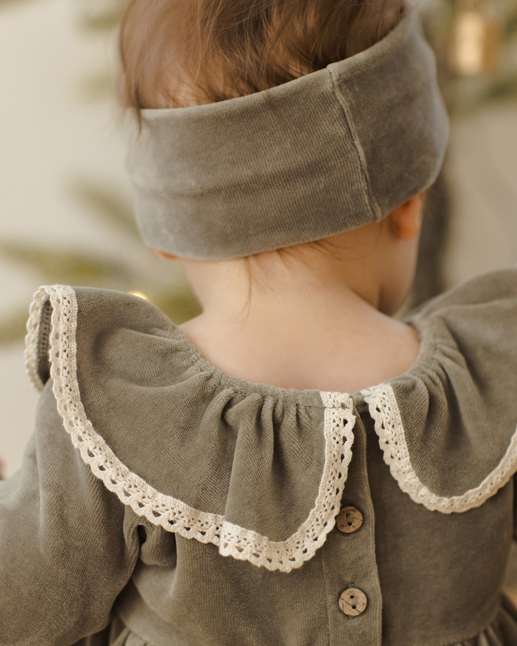 Velour Bow Headband || Forest