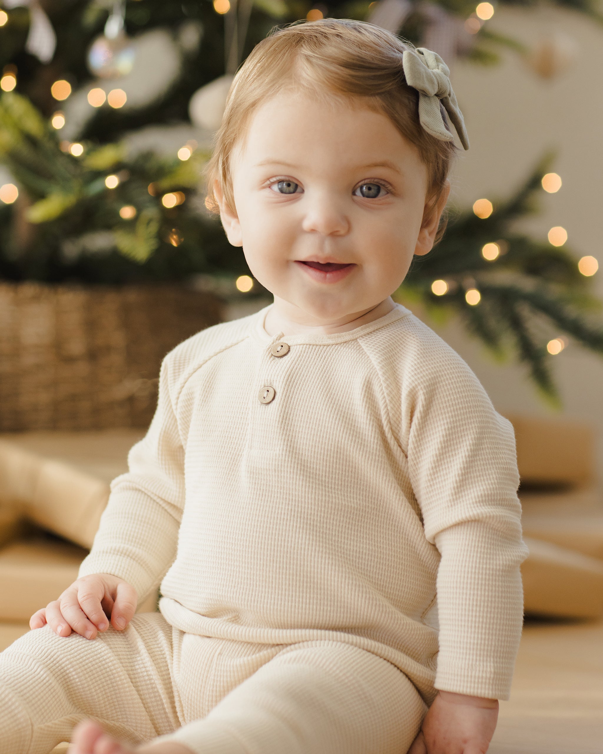 Haut en tricot Henley || Naturel