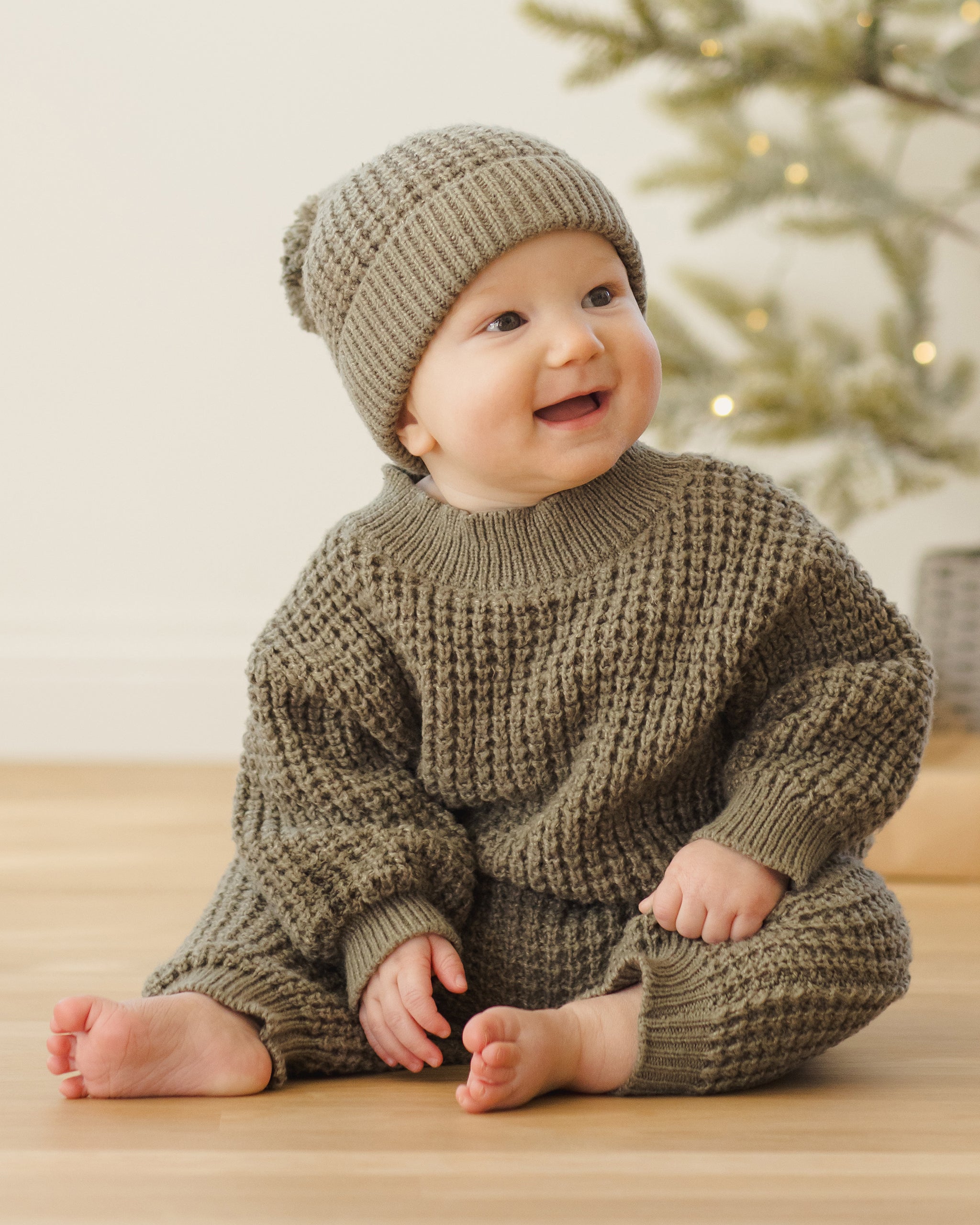 Chunky Knit Pant || Forest