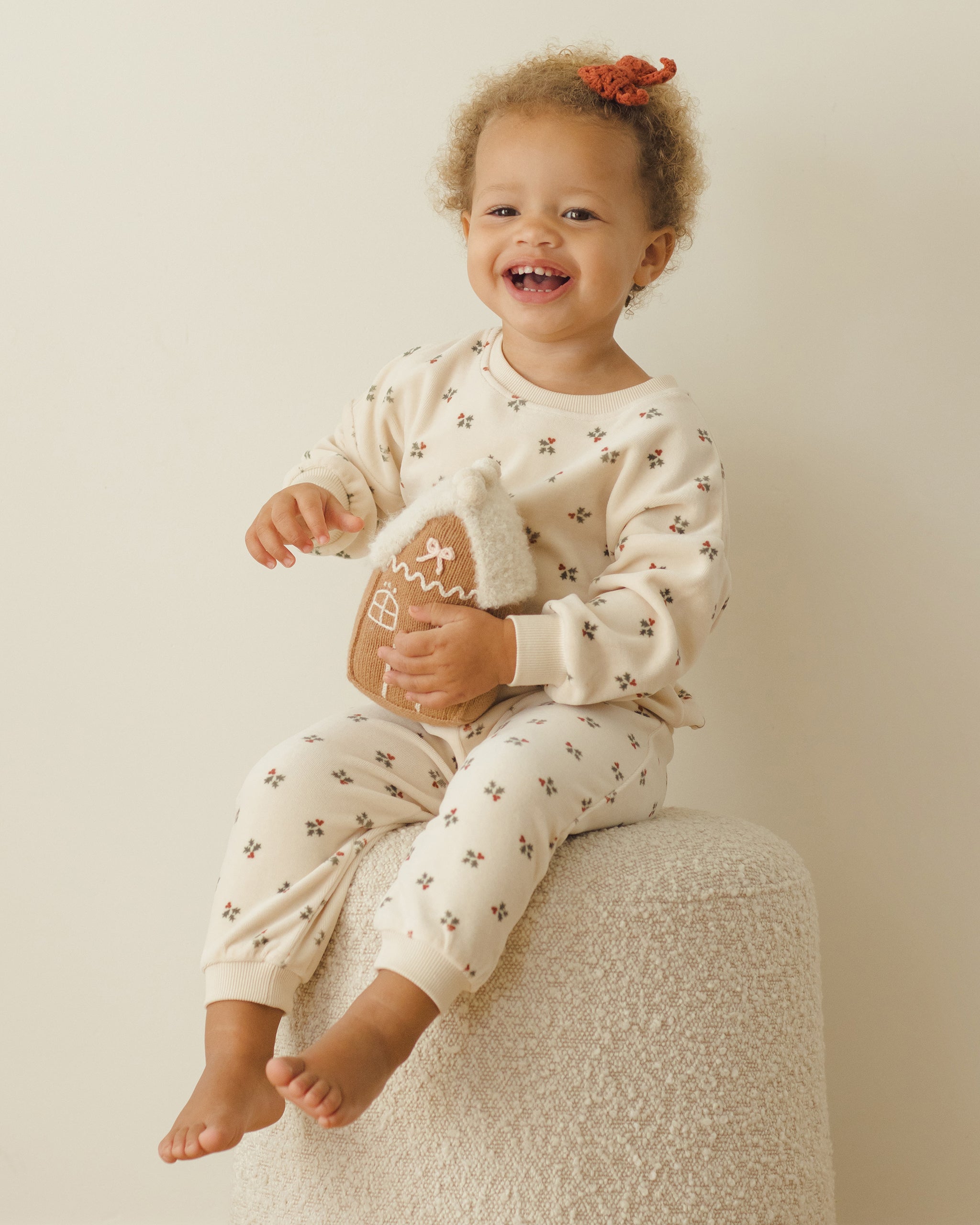 Velour Relaxed Sweatshirt || Holly Berry