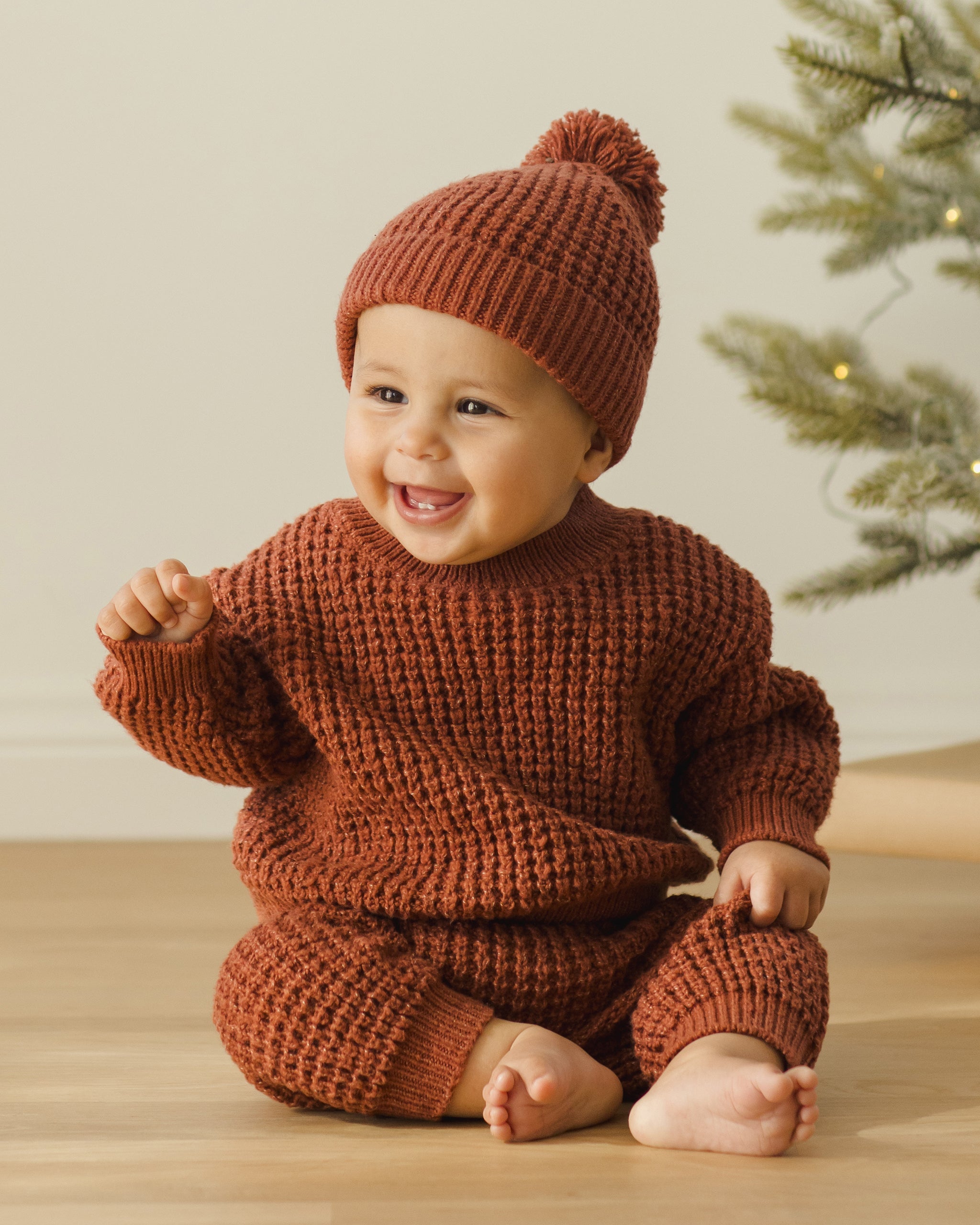Chunky Knit Pant || Cranberry