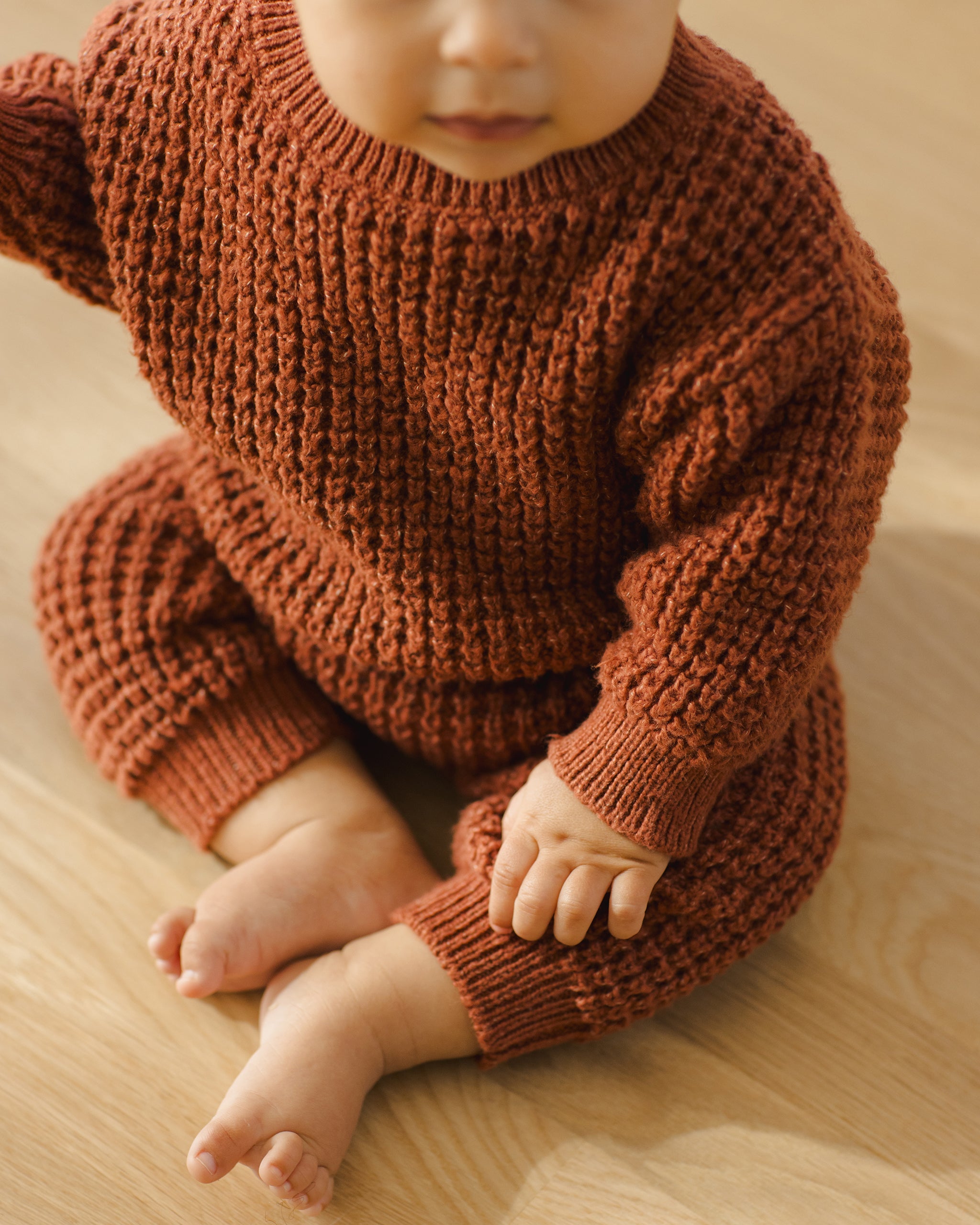 Chunky Knit Pant || Cranberry