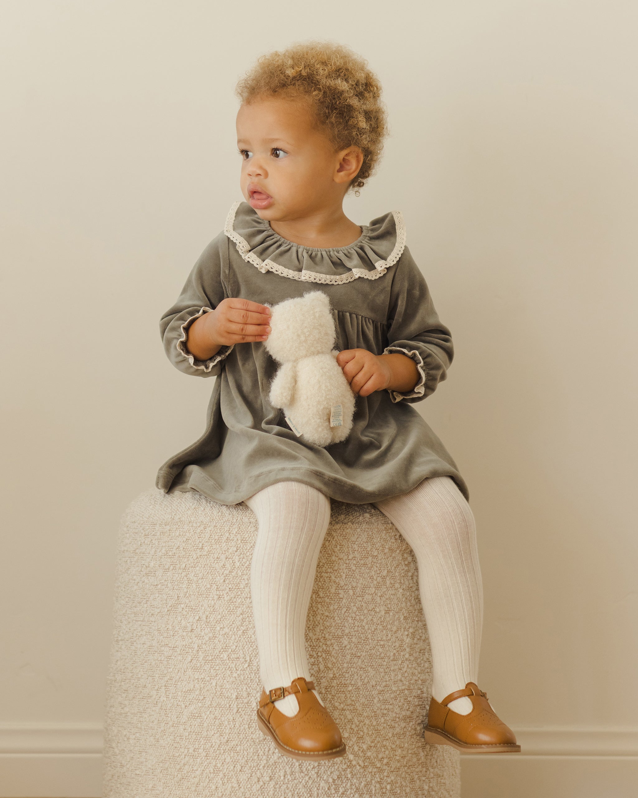 Velour Baby Dress || Forest