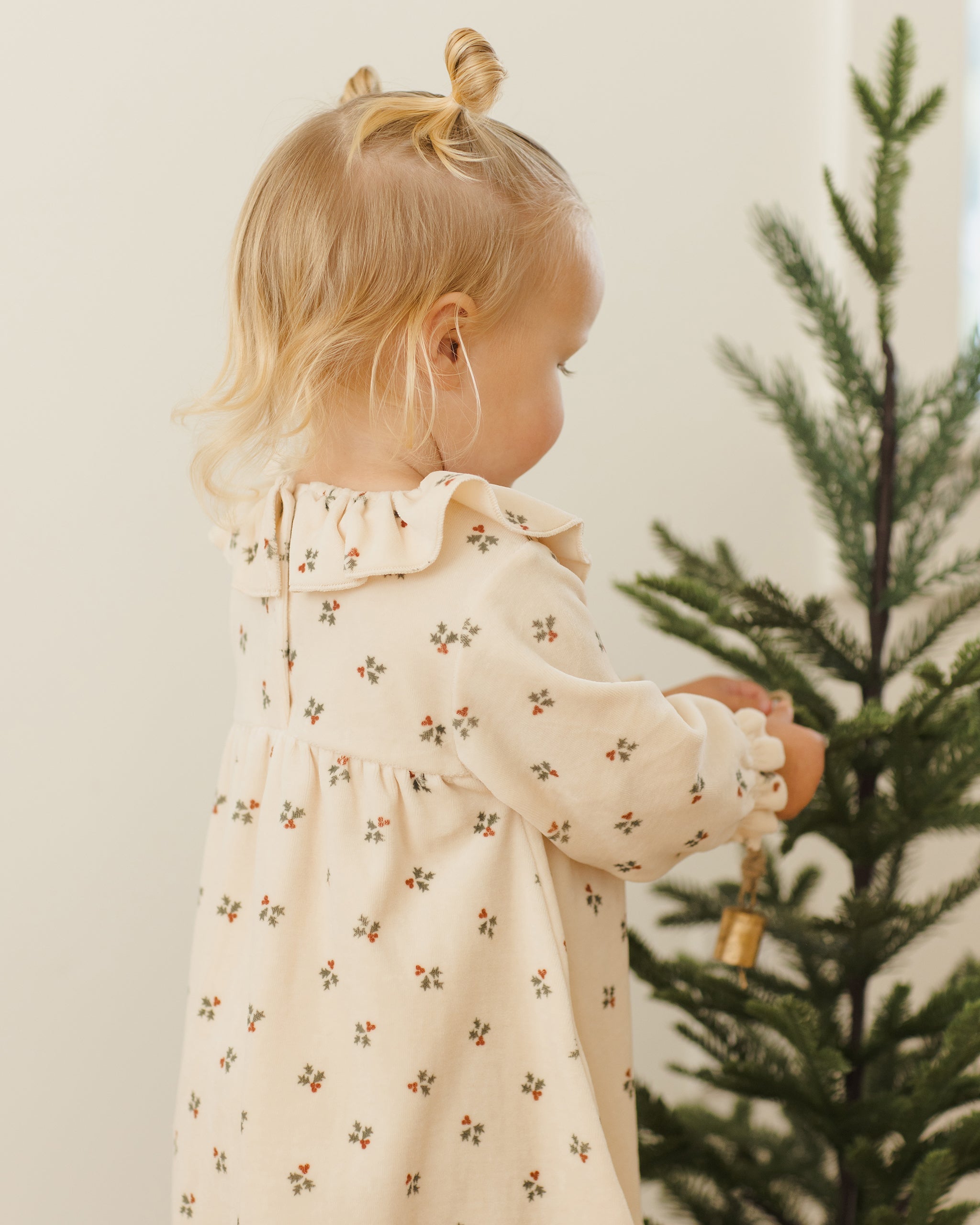 Velour Baby Dress || Holly Berry