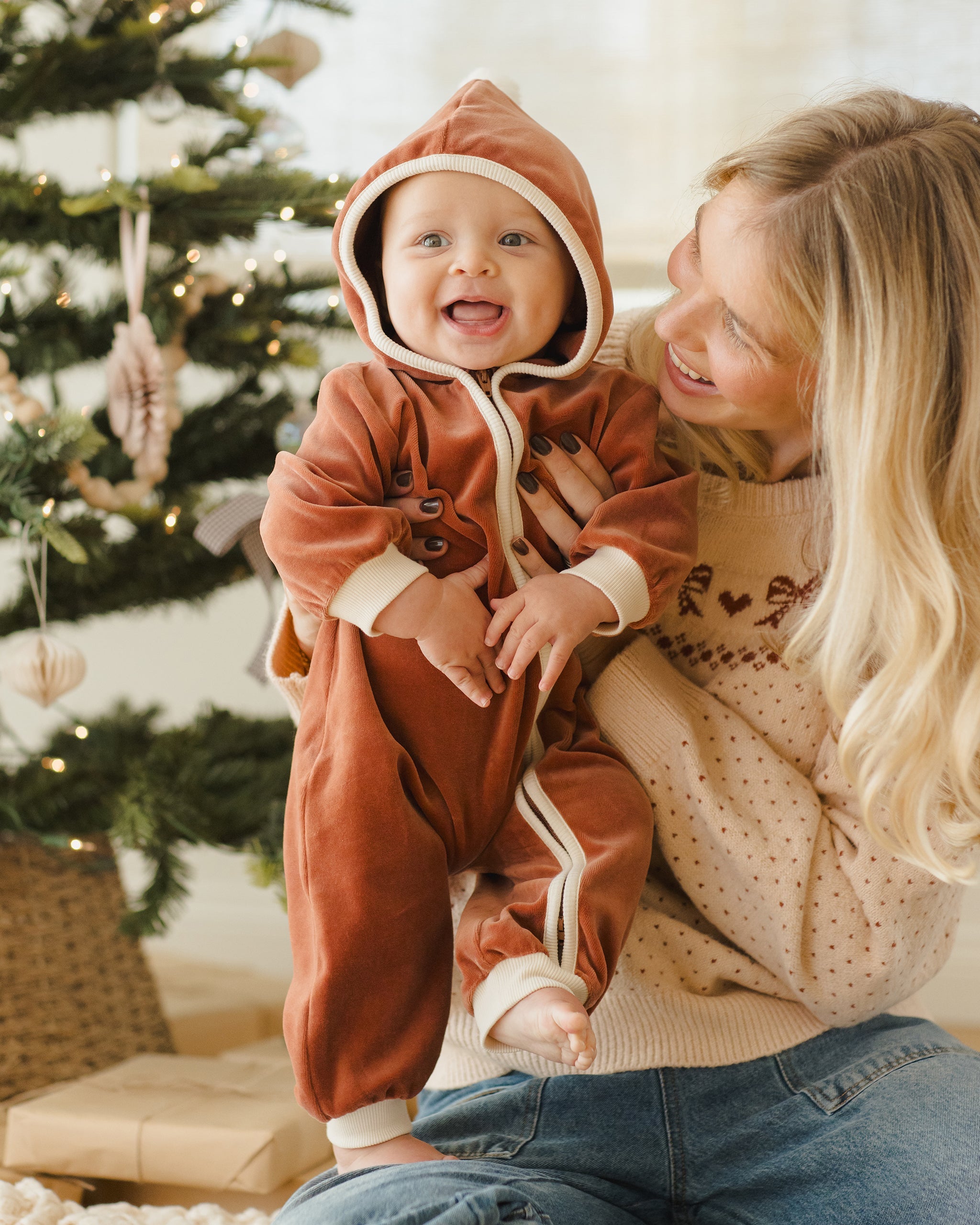 Velour Zip Jumpsuit || Cranberry