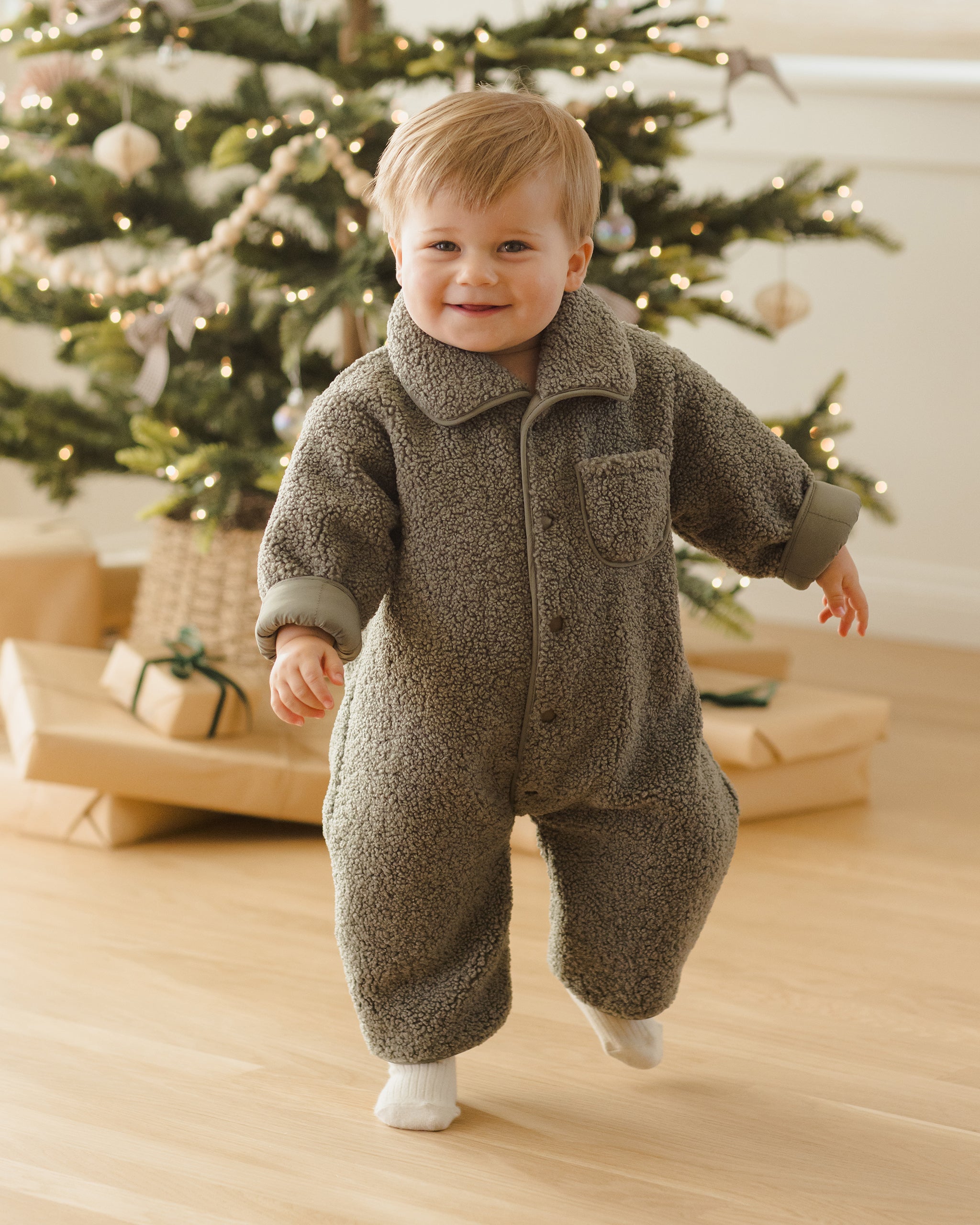 Shearling Jumpsuit || Forest