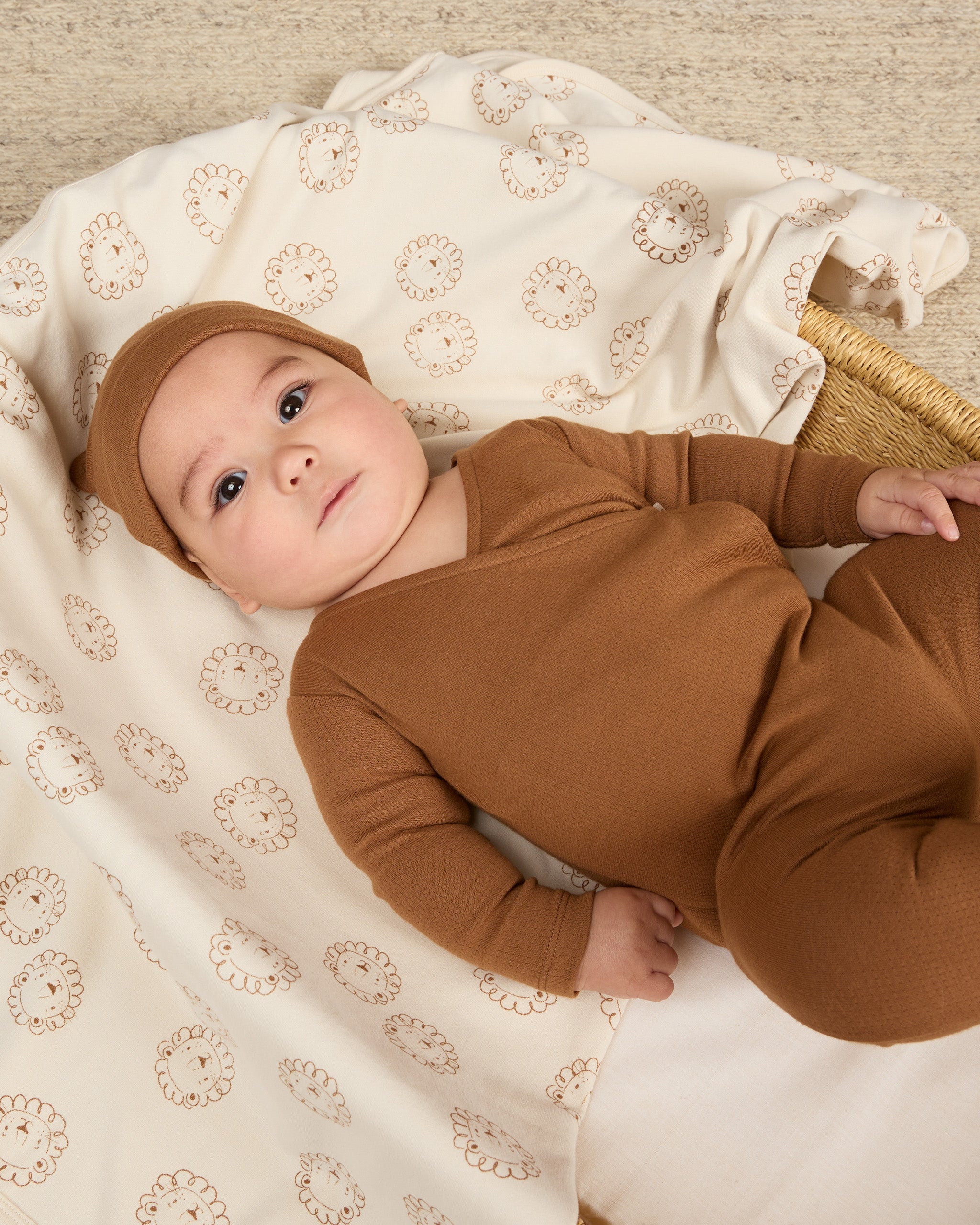 Pointelle Wrap Footie || Cinnamon