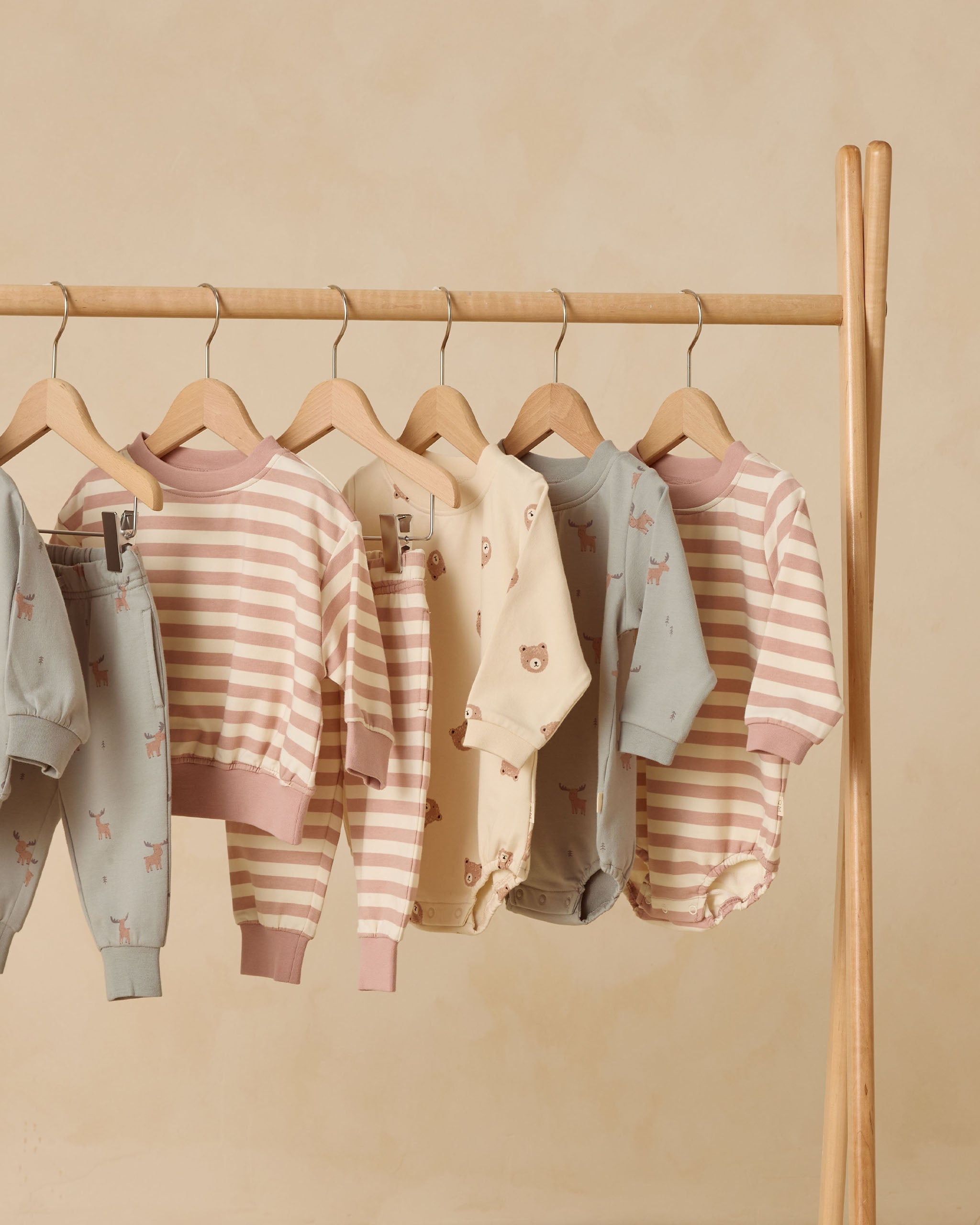 Crewneck Bubble Romper || Pink Stripe