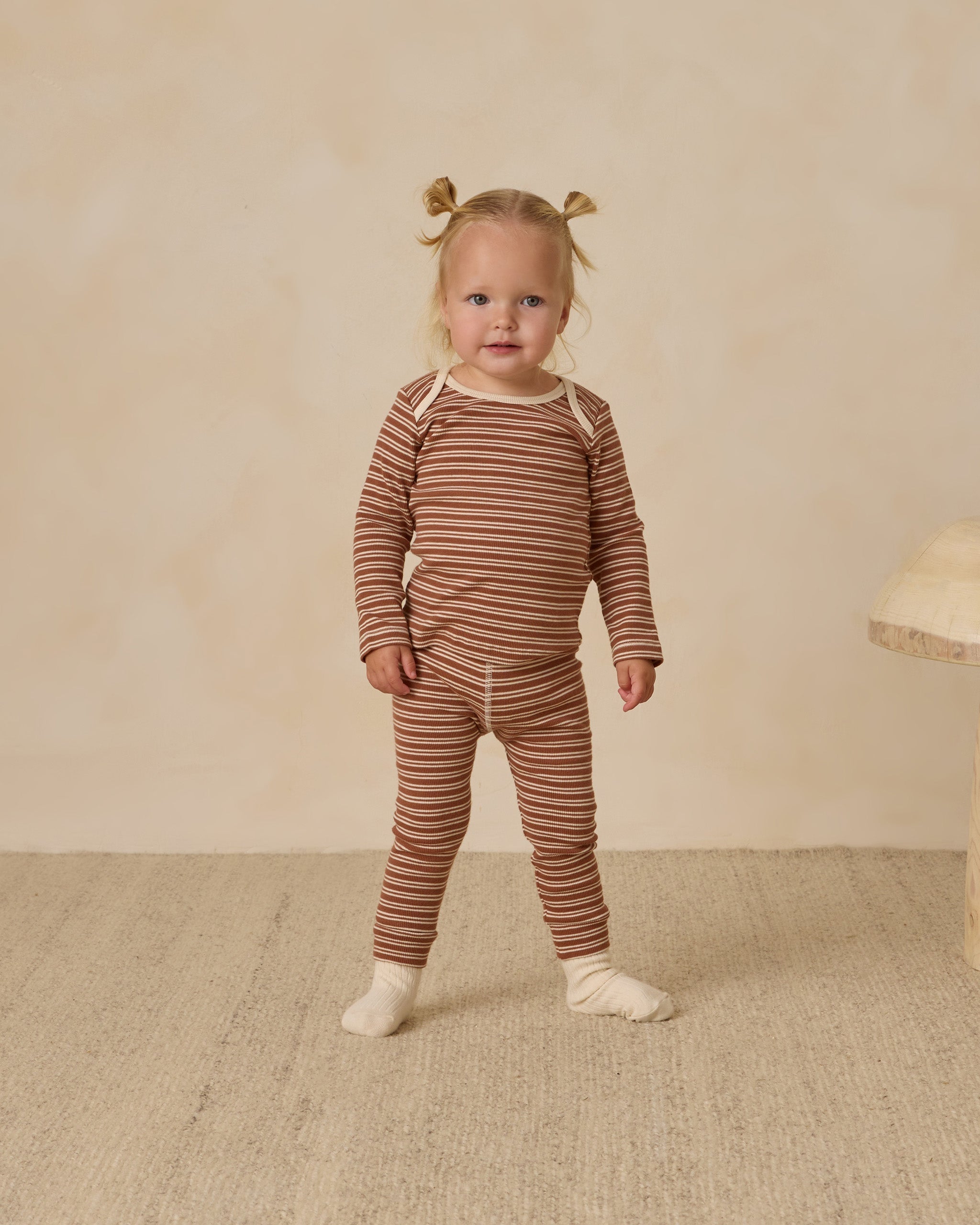 Ribbed Tee + Legging Set || Cedar Micro Stripe