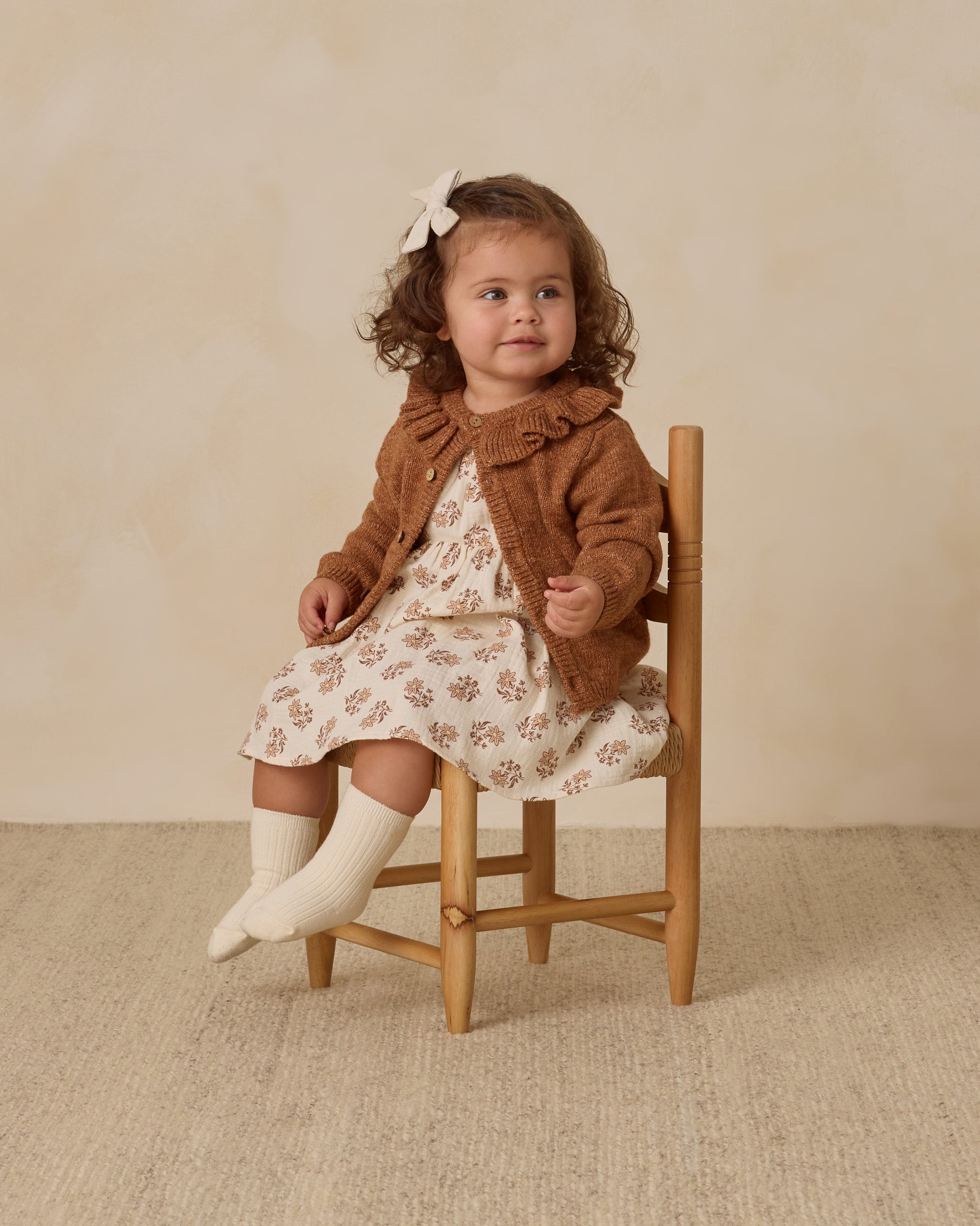 Ruffle Collar Cardigan || Heathered Cedar