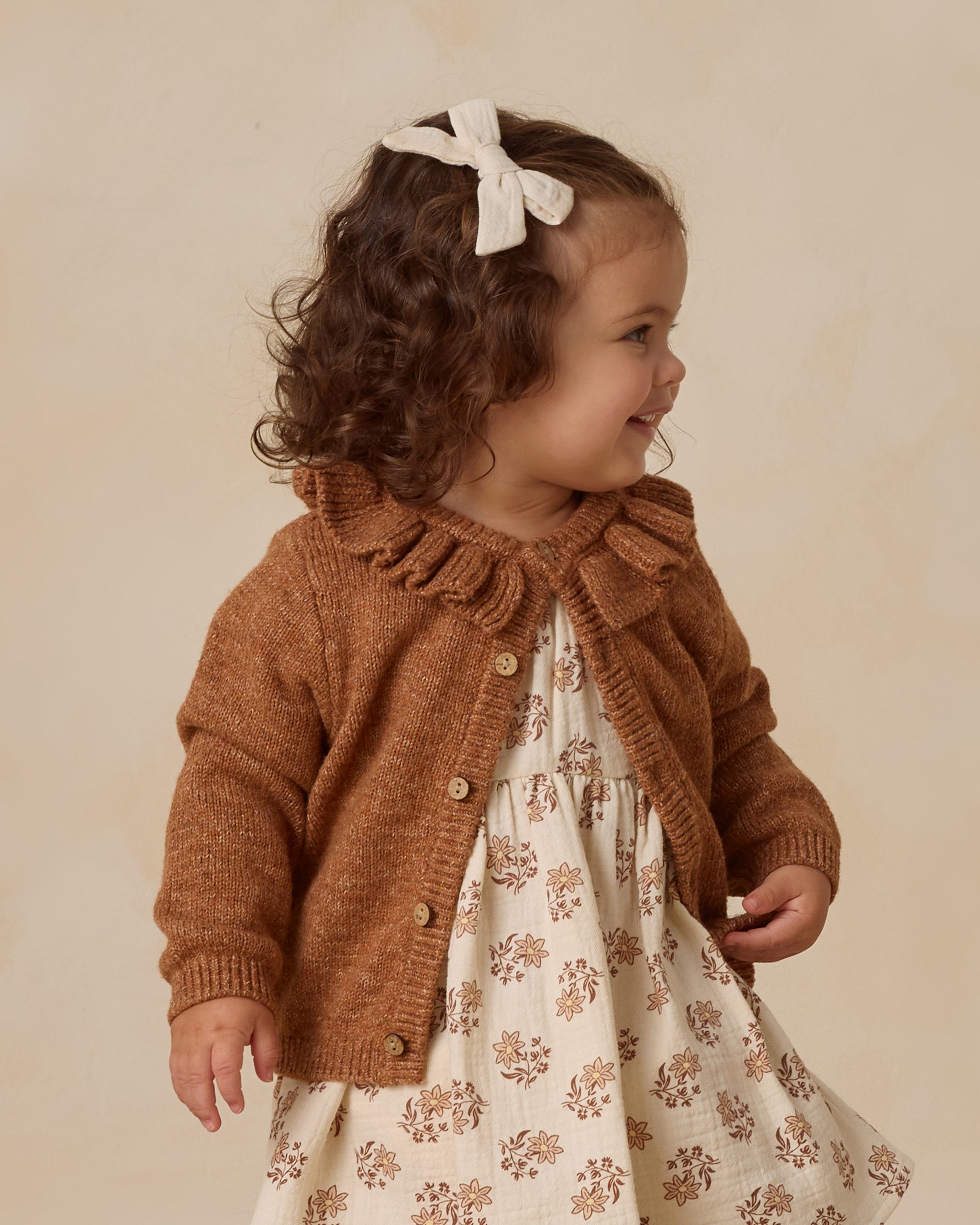 Ruffle Collar Cardigan || Heathered Cedar