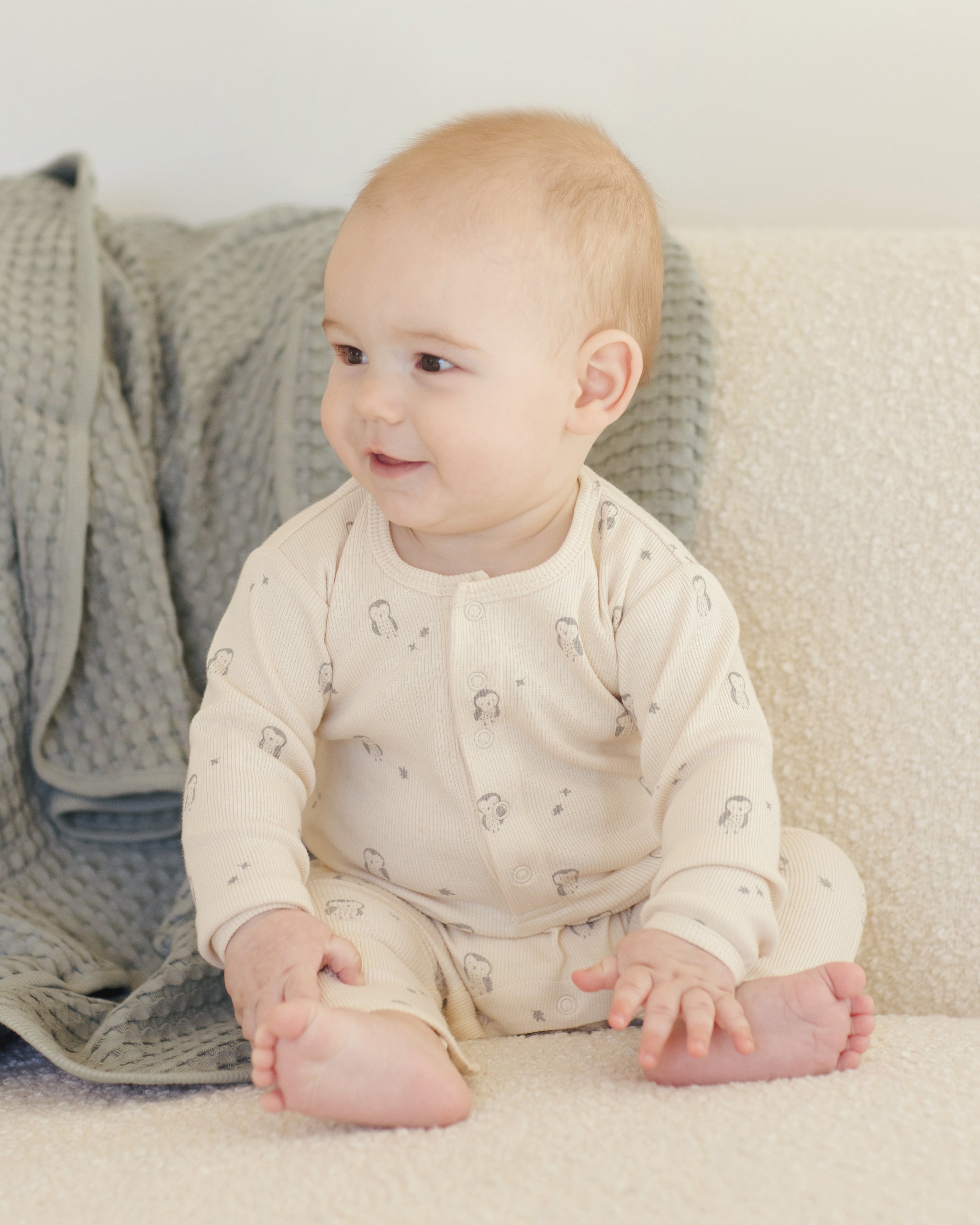 Waffle Baby Blanket || Steel Blue