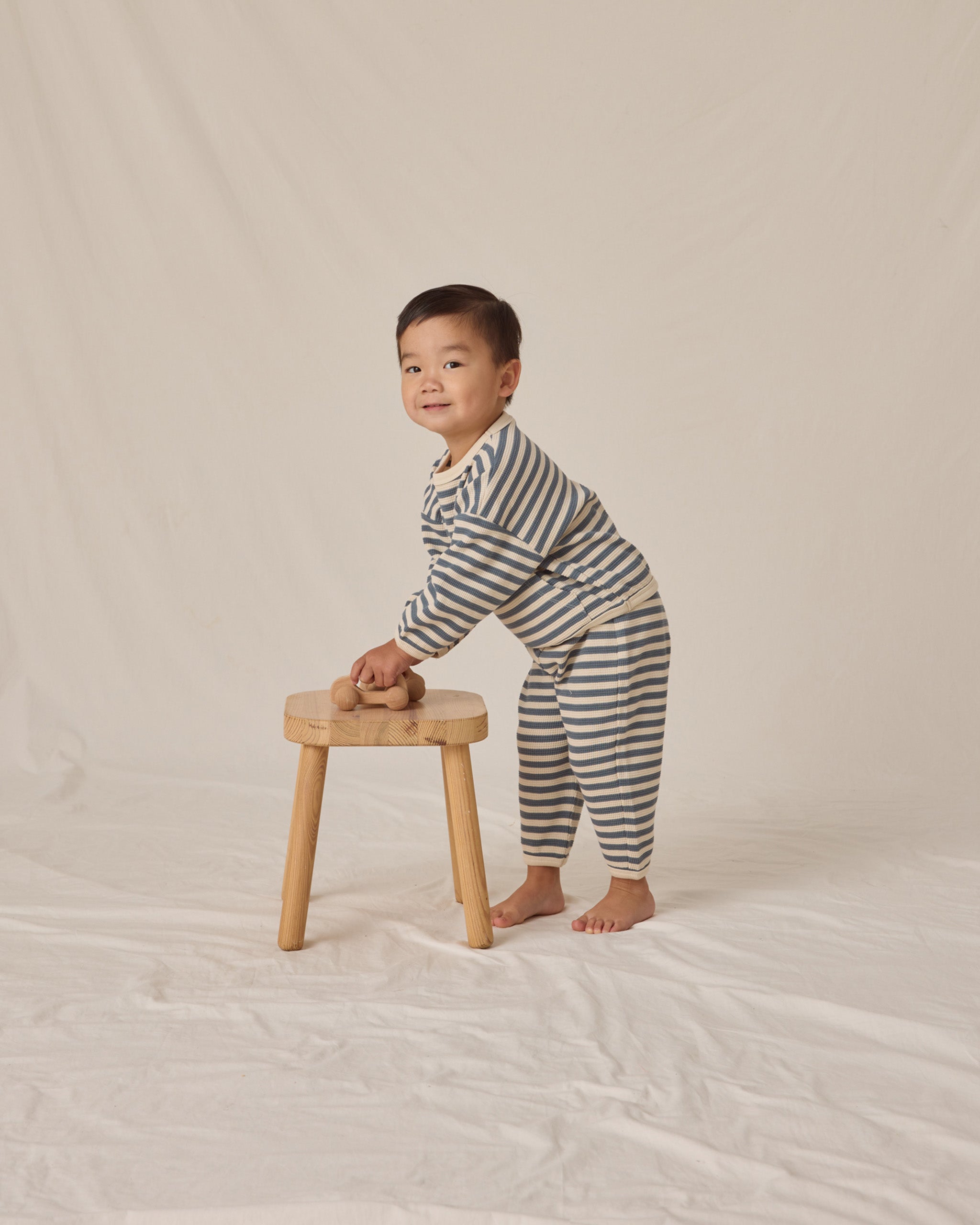 Waffle Slouch Set || Ocean Stripe - Rylee + Cru | Kids Clothes | Trendy Baby Clothes | Modern Infant Outfits |