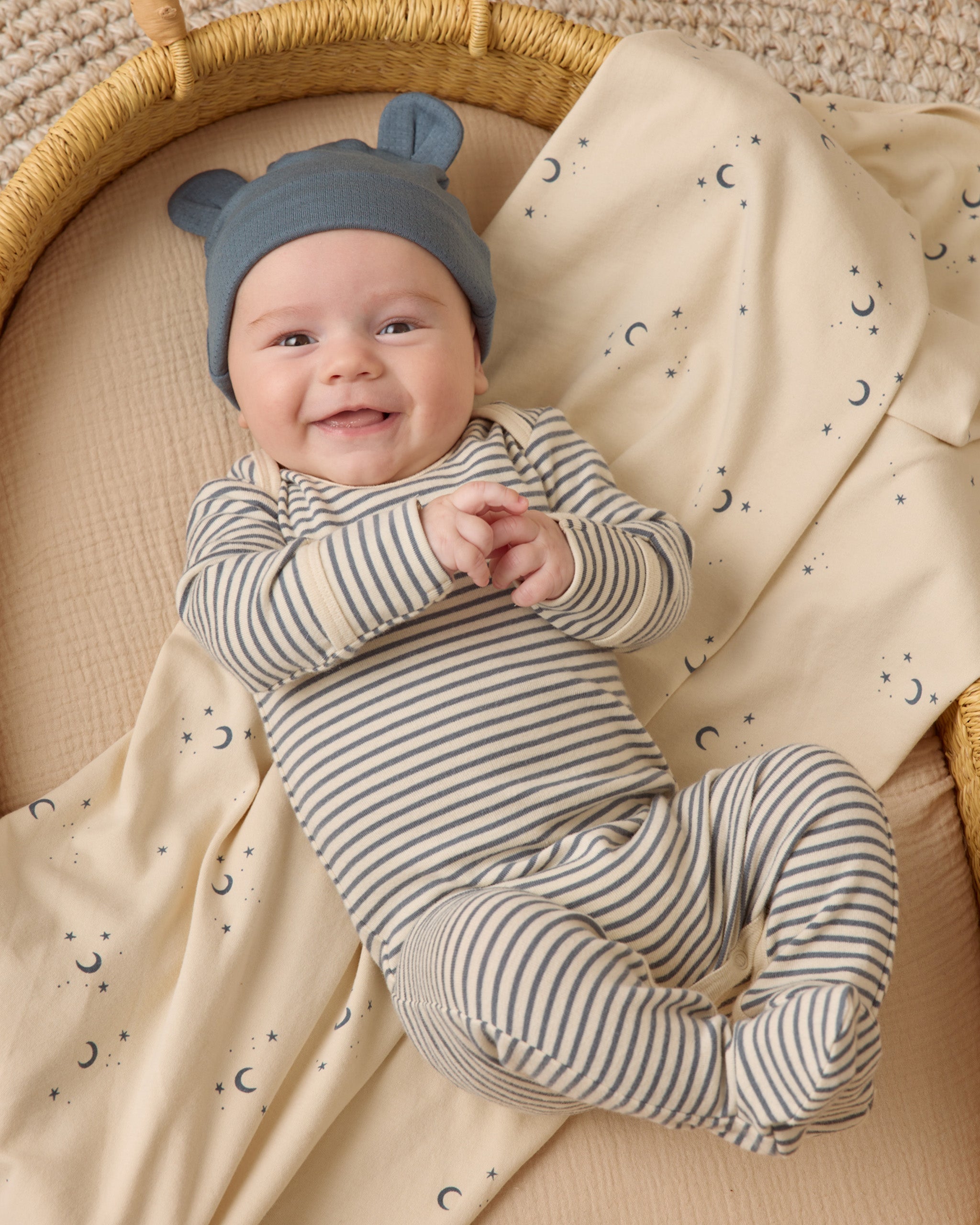 Baby Bear Beanie || Ocean - Rylee + Cru | Kids Clothes | Trendy Baby Clothes | Modern Infant Outfits |