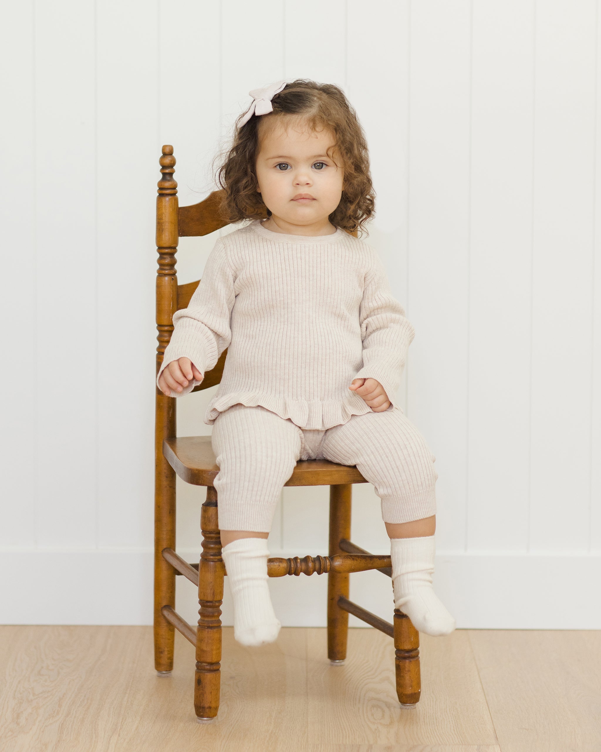 *Rib Knit Peplum Top || Heathered Oatmeal*