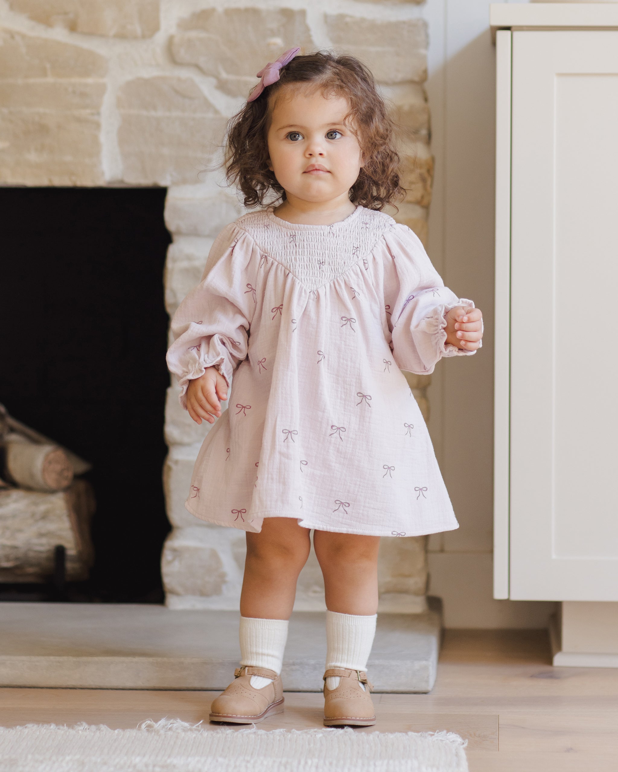 V Smocked Dress || Bows