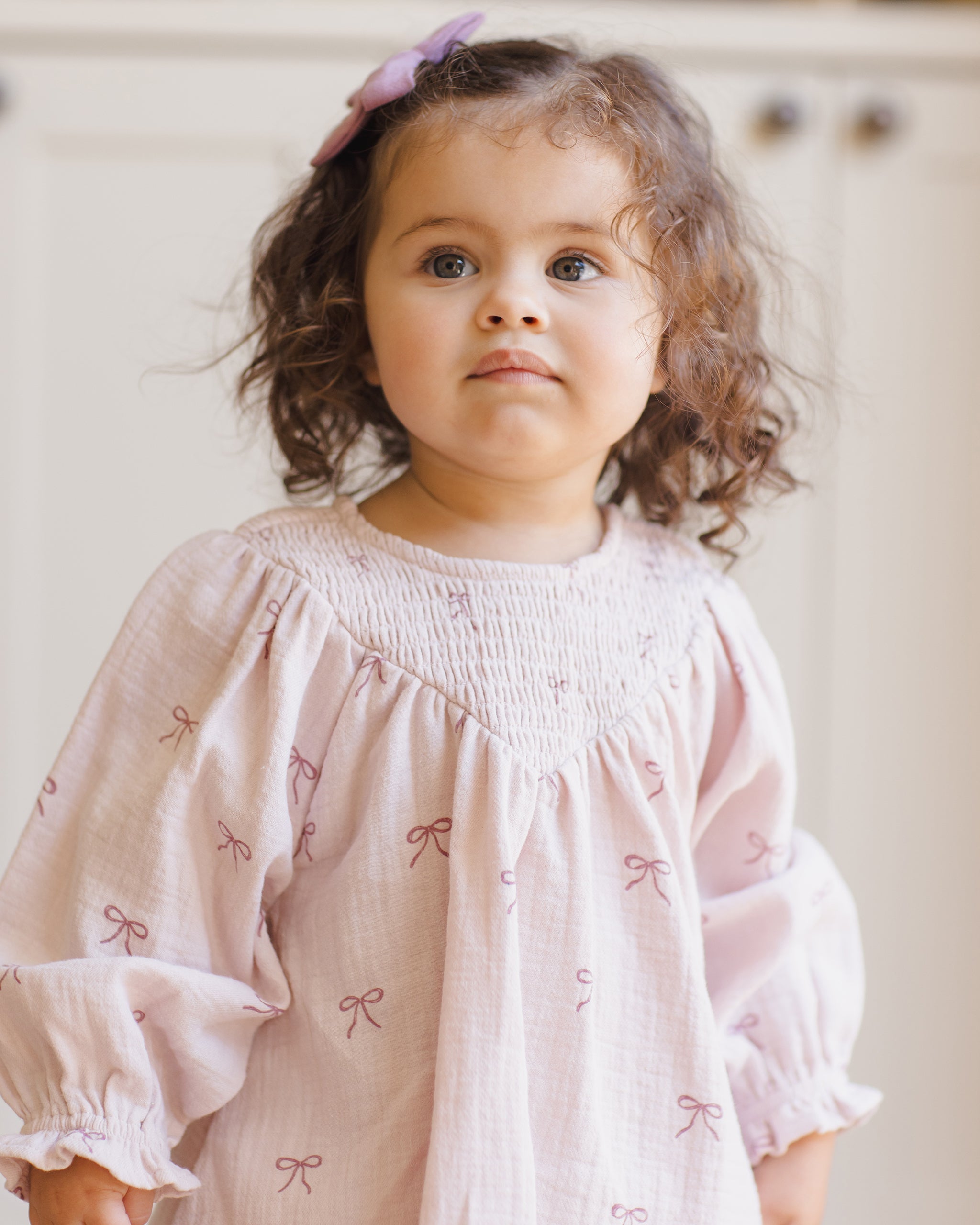 V Smocked Dress || Bows