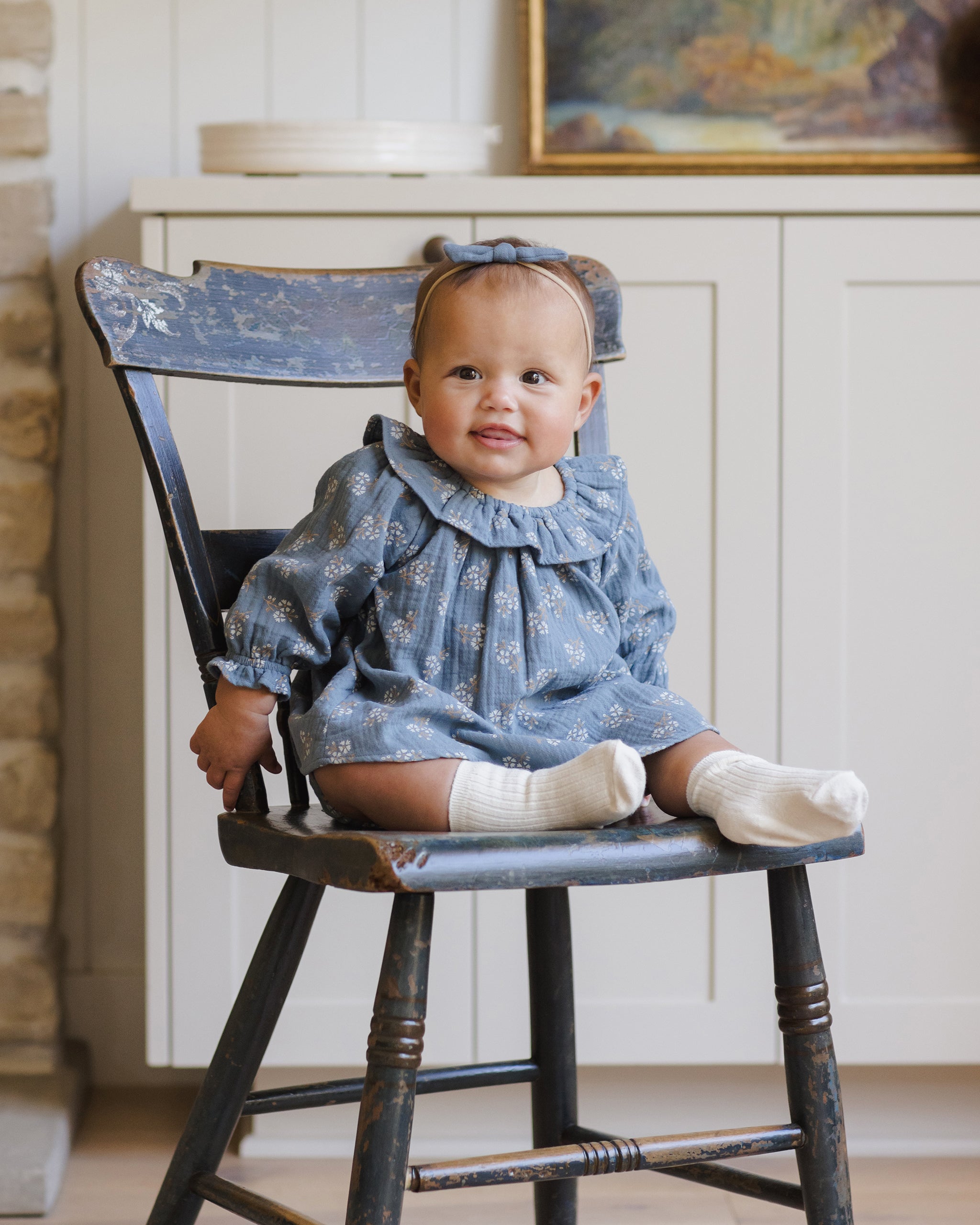 Long Sleeve Isla Dress || Blue Floral