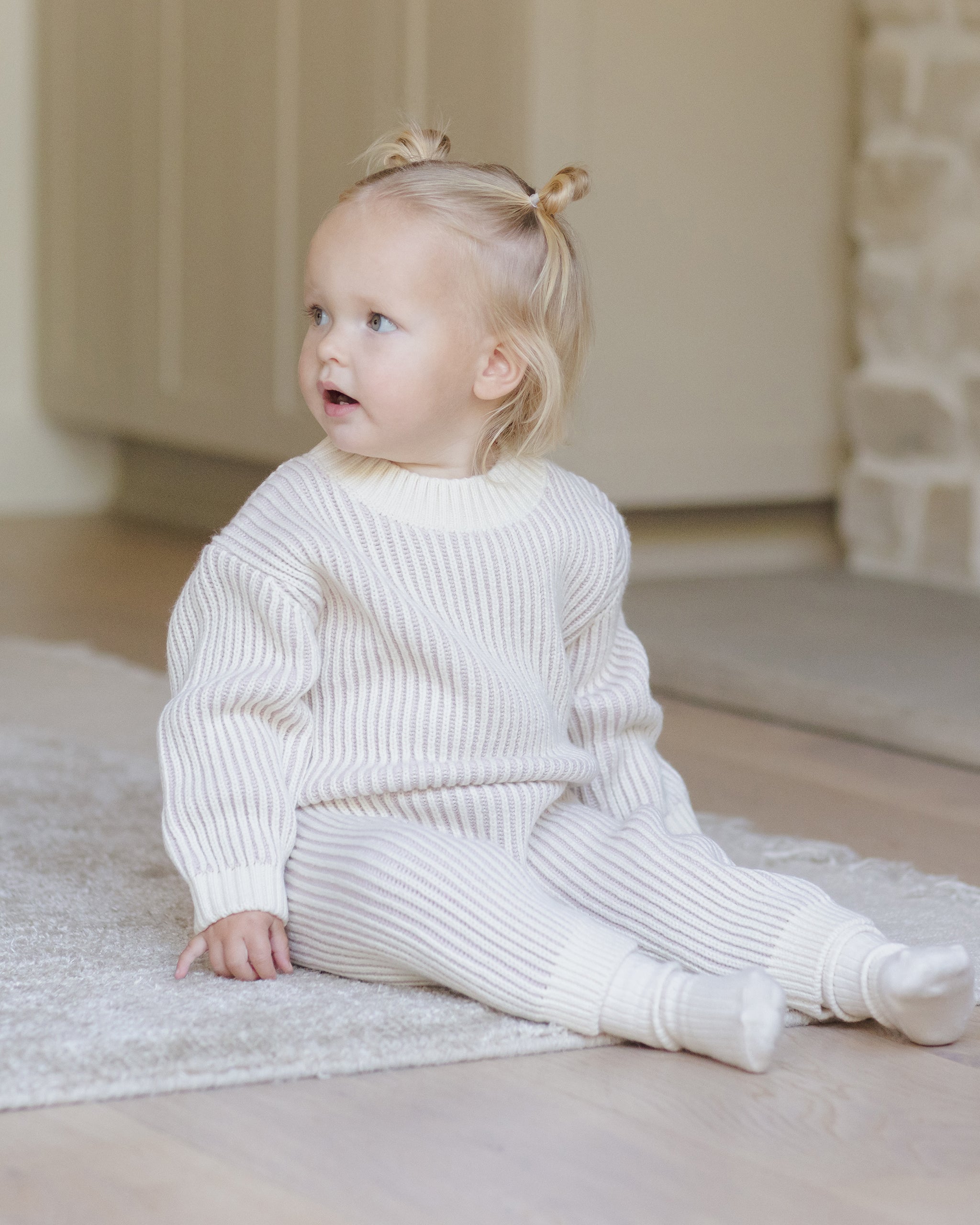 Chunky Knit Pant || Lilac