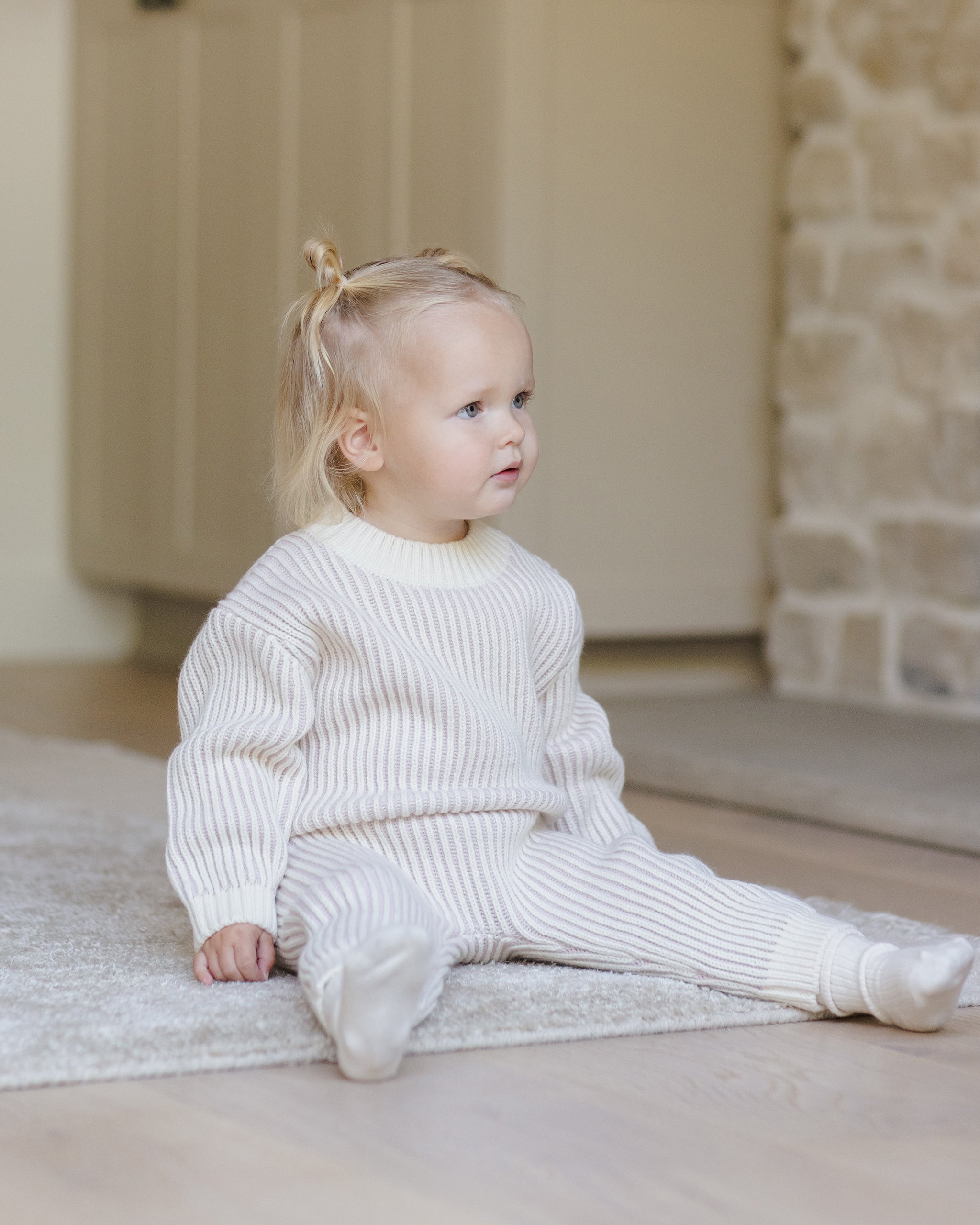 Chunky Knit Pant || Lilac