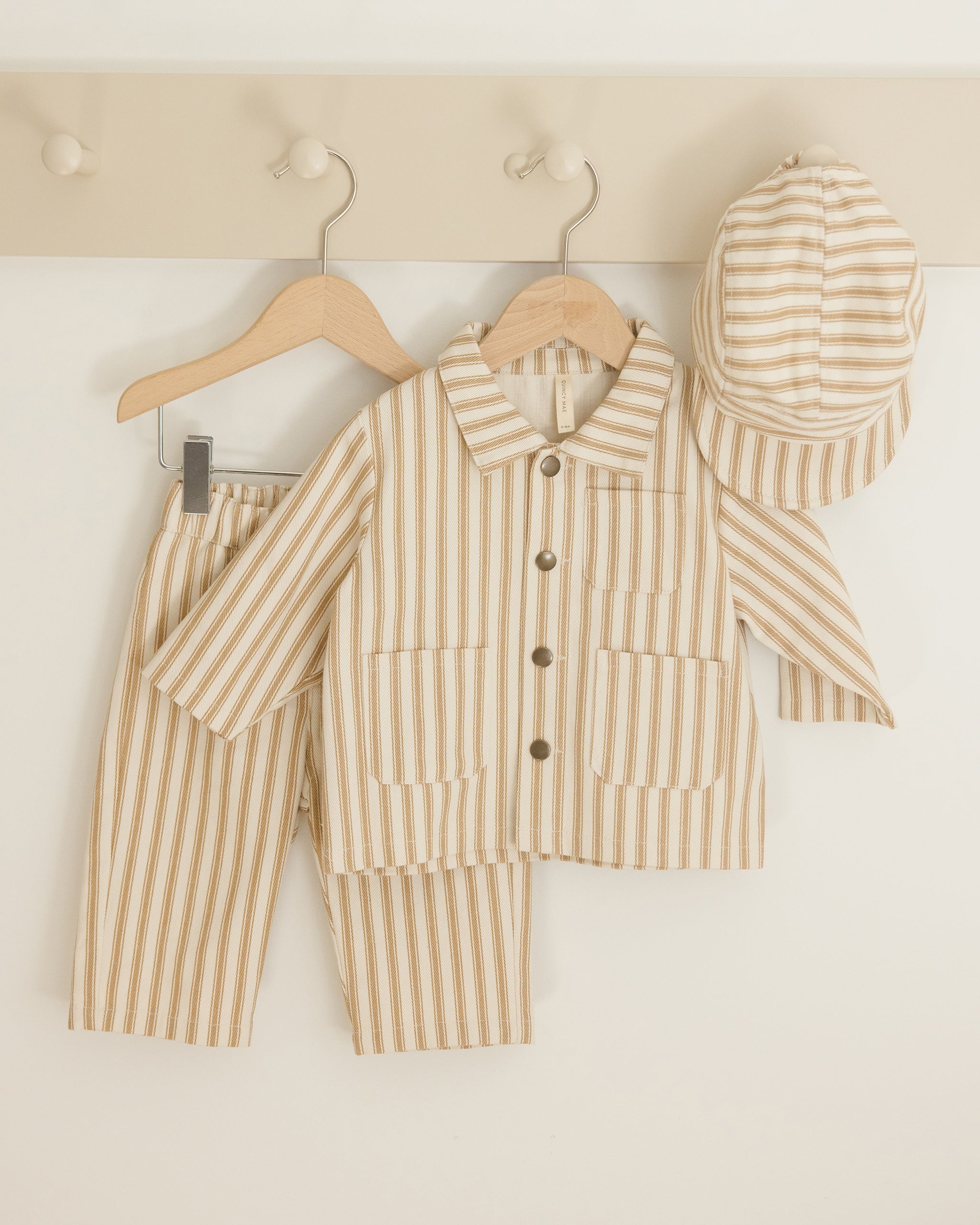 Baby Cap || Gold Pinstripe
