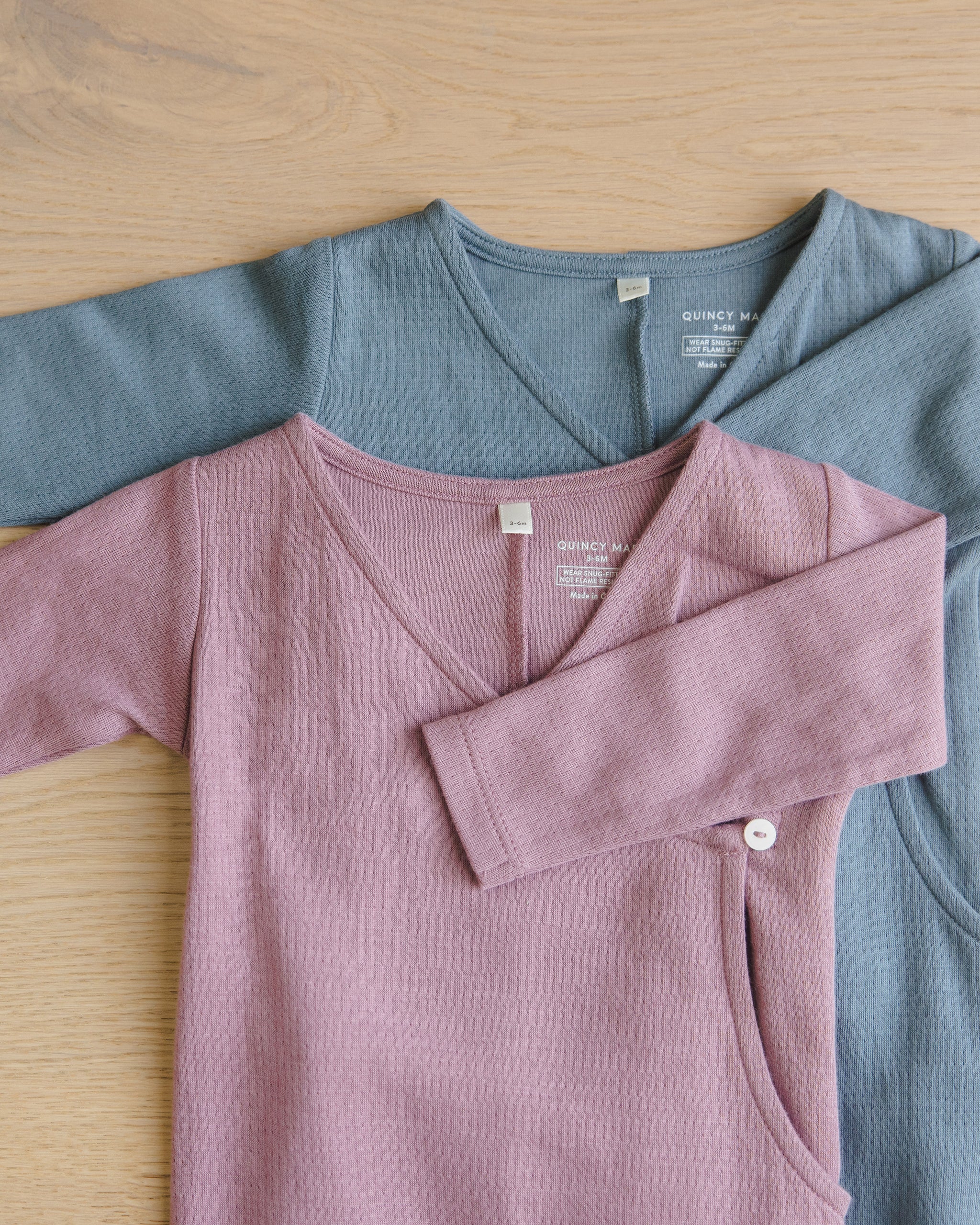 Pointelle Wrap Footie || Ocean