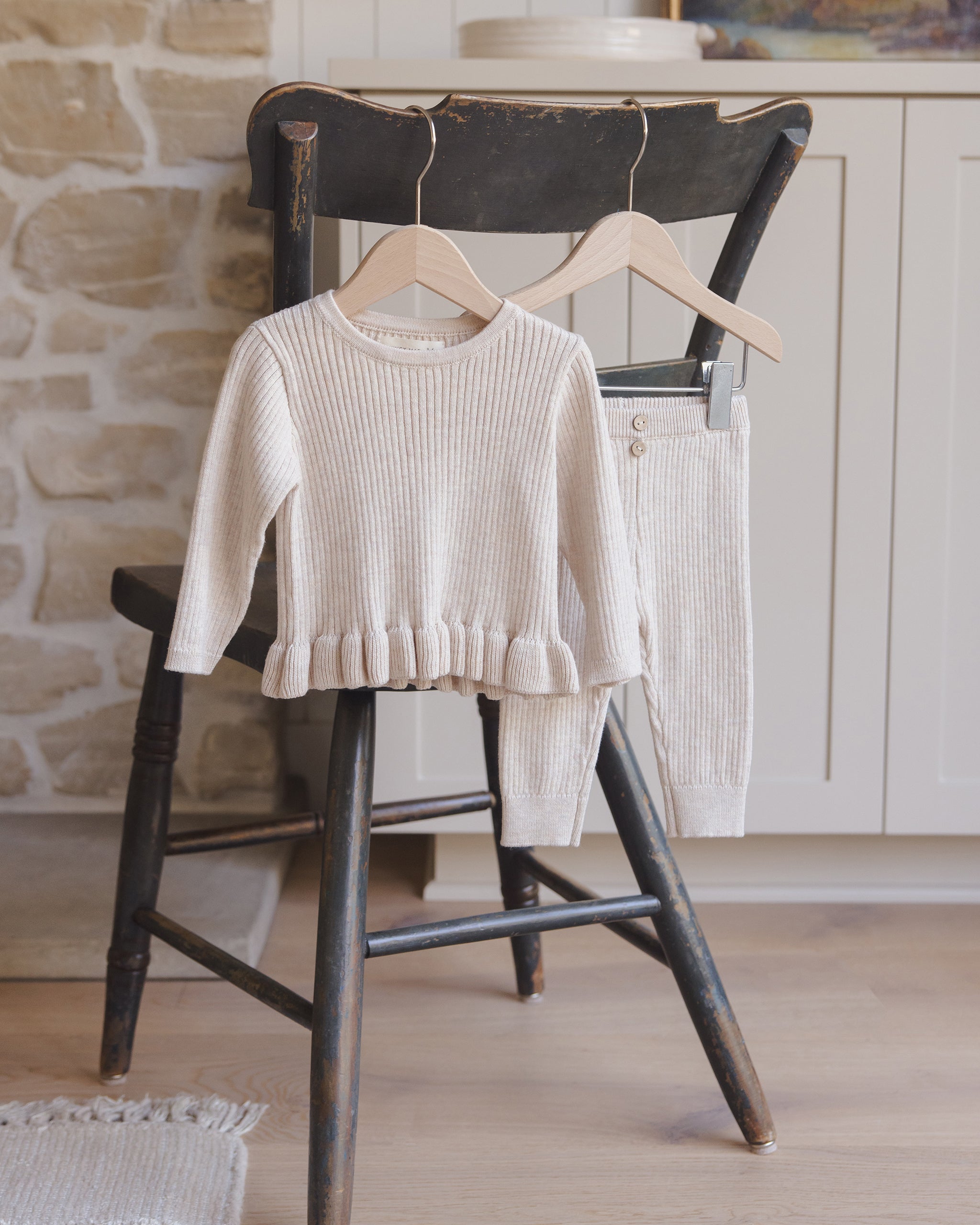 *Rib Knit Peplum Top || Heathered Oatmeal*