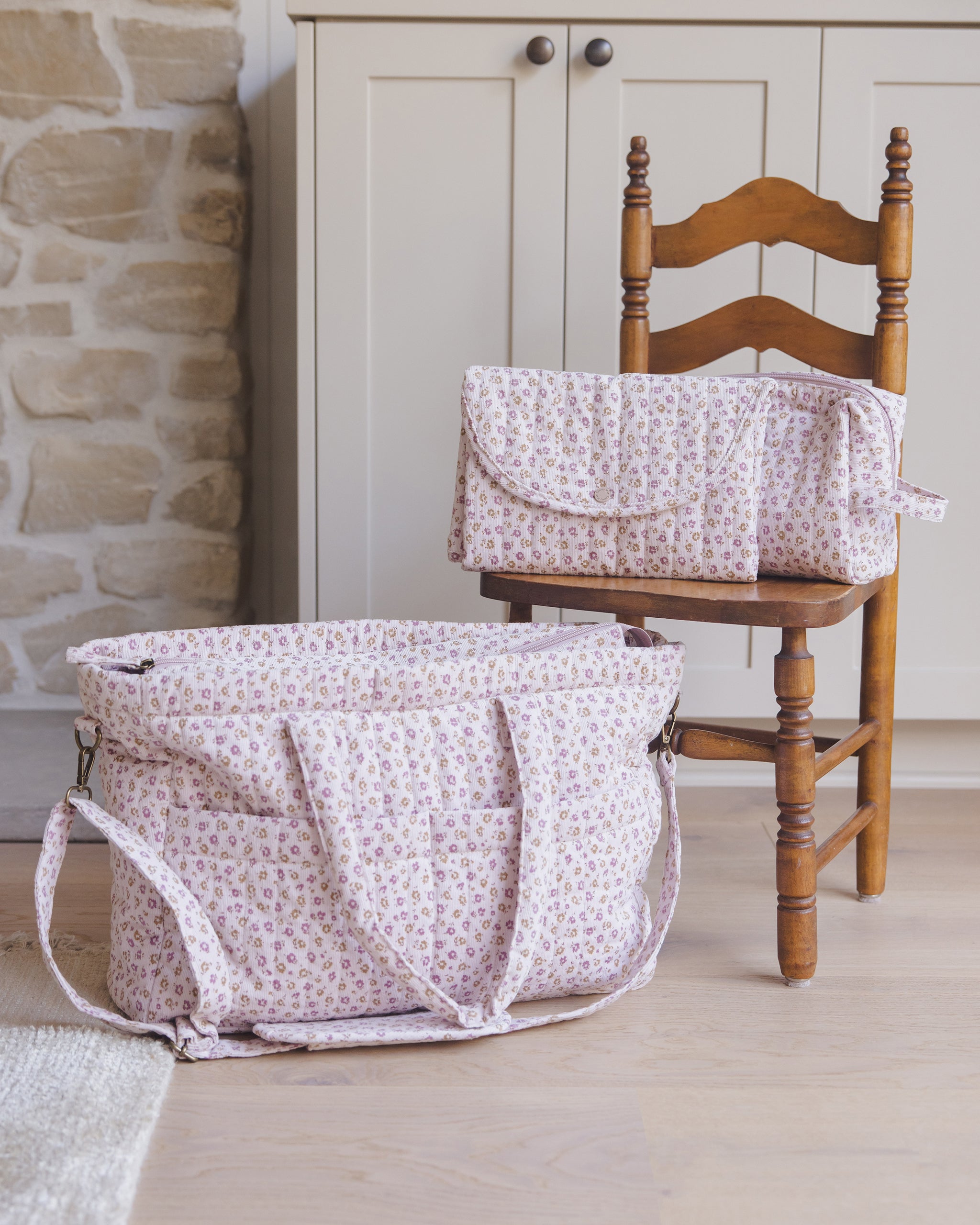 Diaper Bag + Changing Pad Set || Wildflower