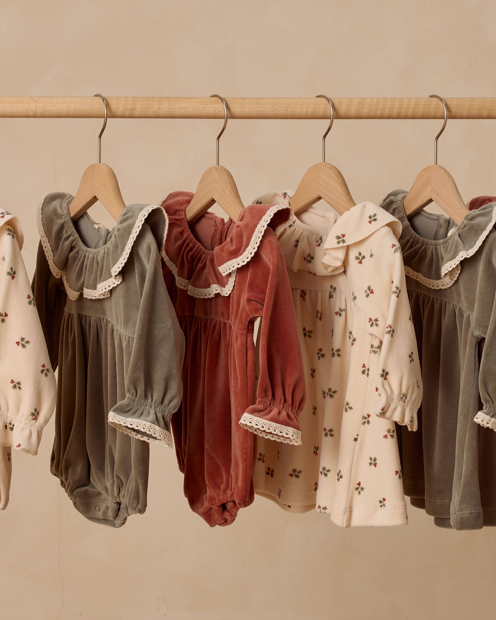 Velour Baby Dress || Holly Berry
