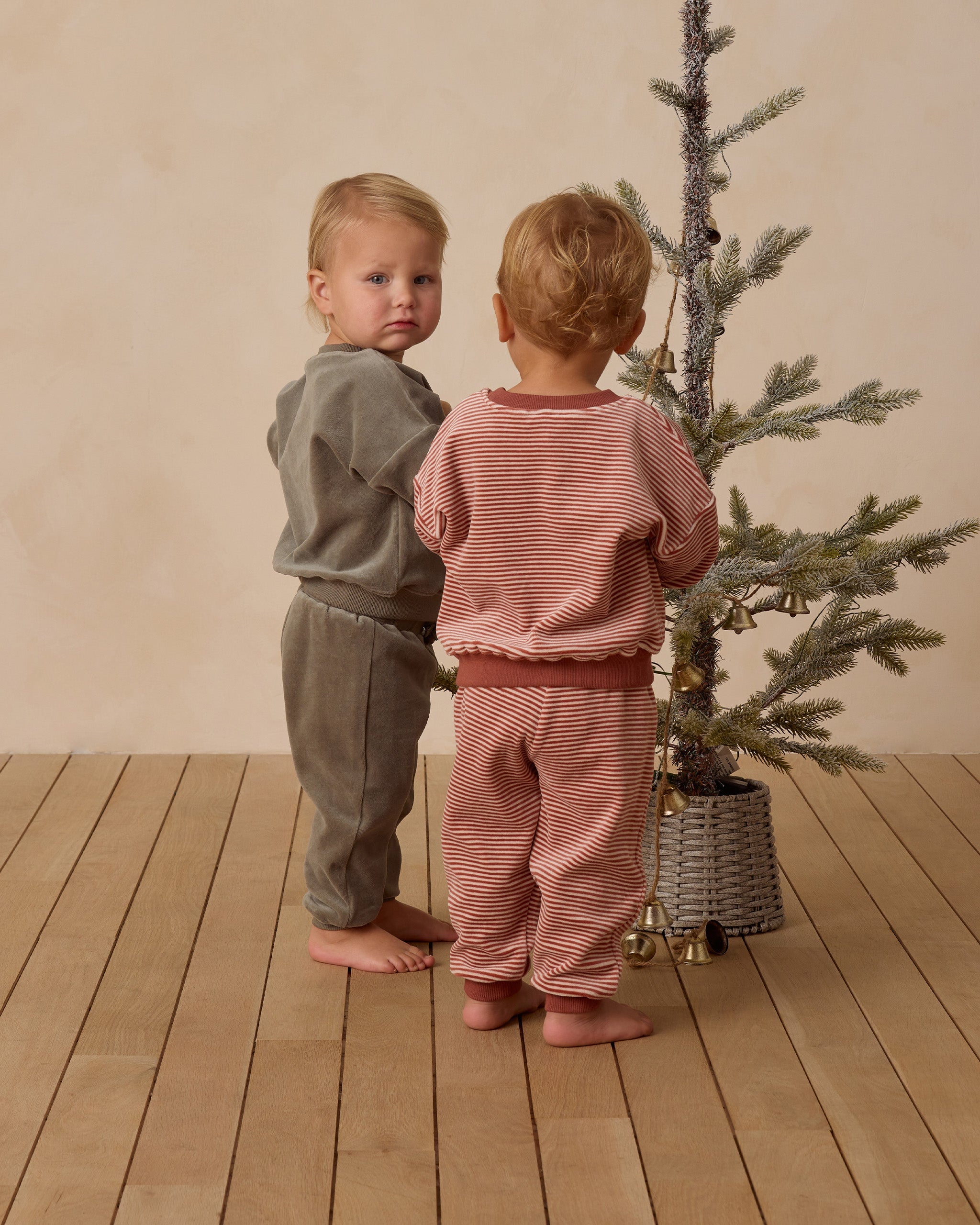 Velour Relaxed Sweatshirt || Candy Stripe