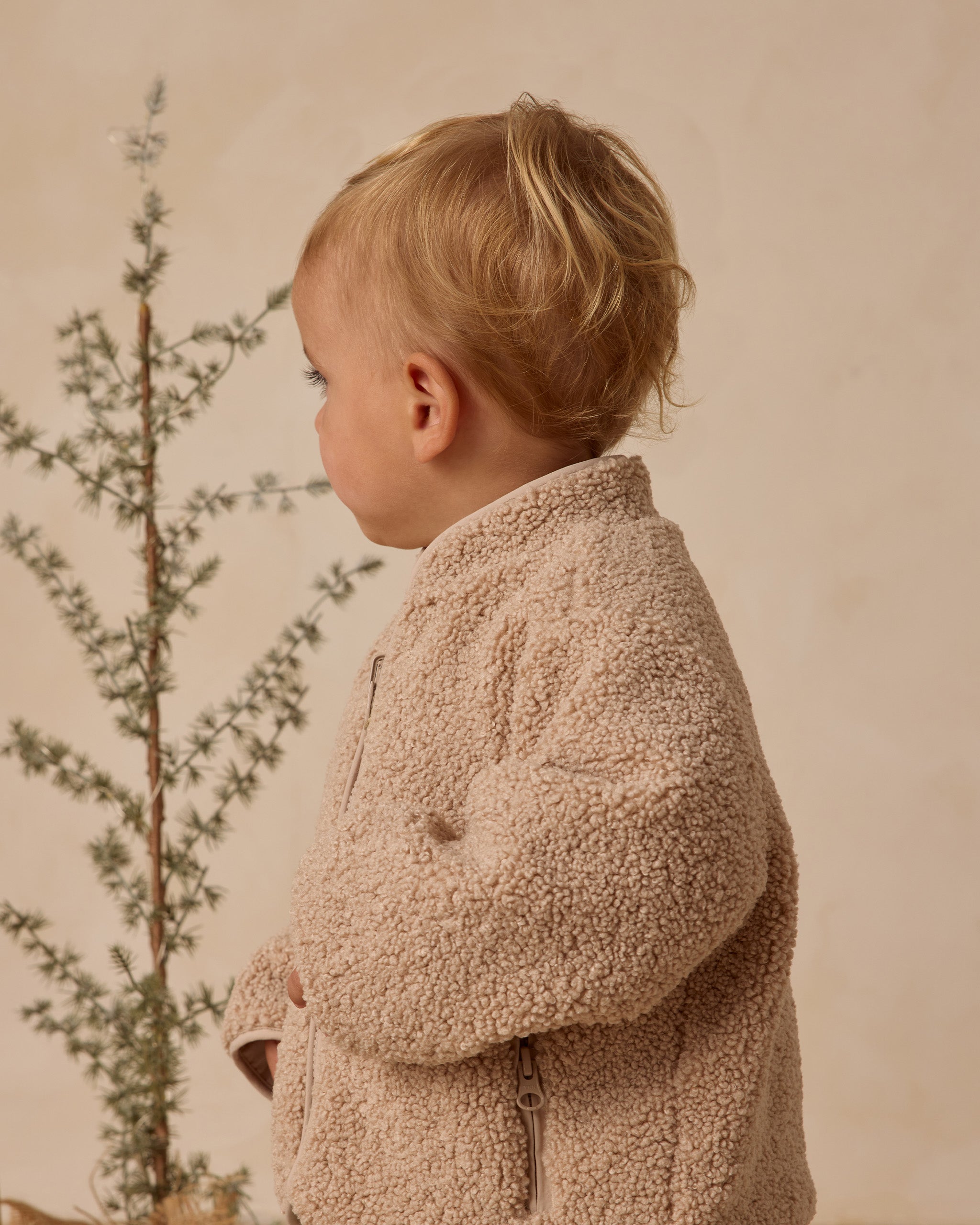 Shearling Zip Jacket || Oat