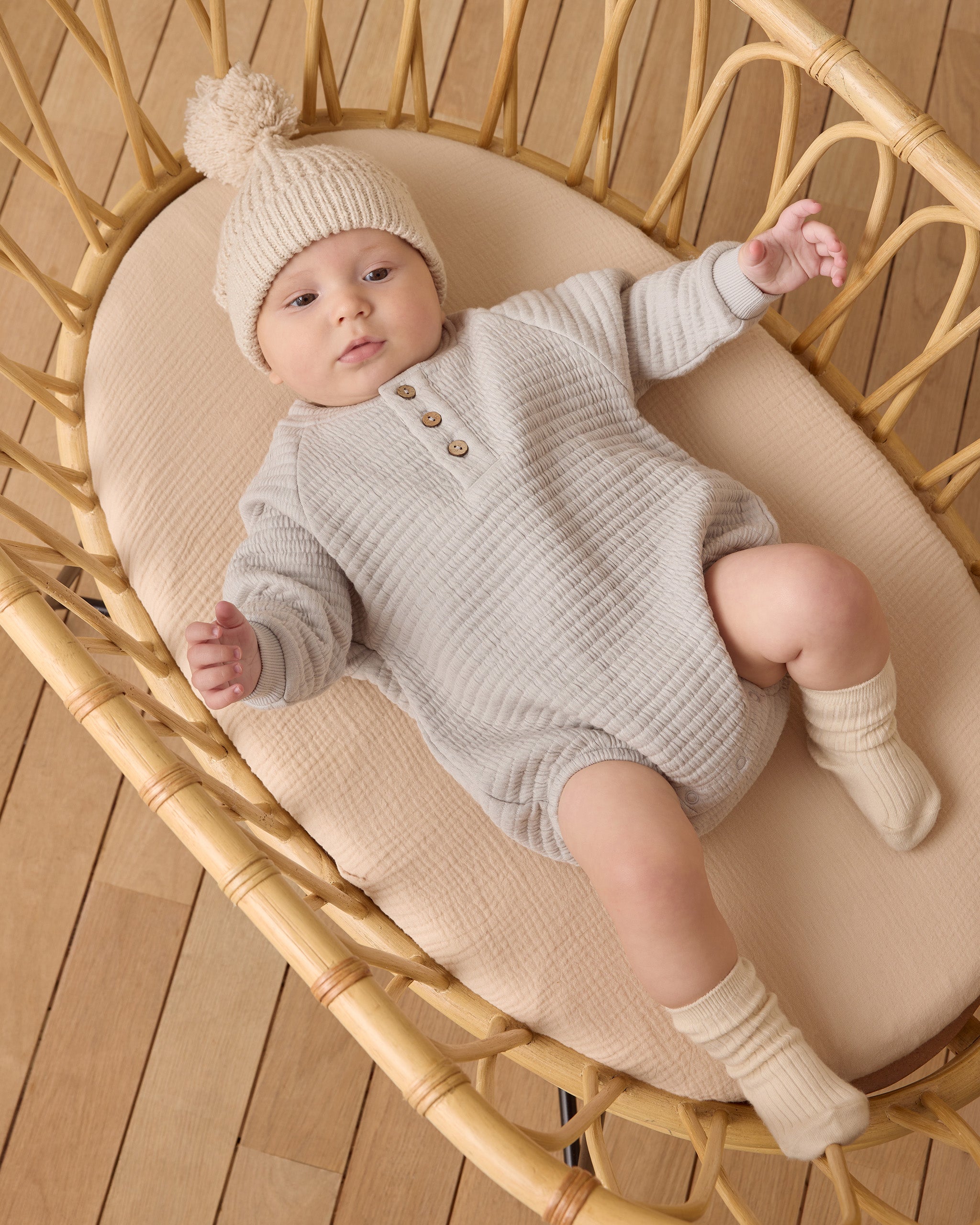 Henley Bubble Romper || Frost