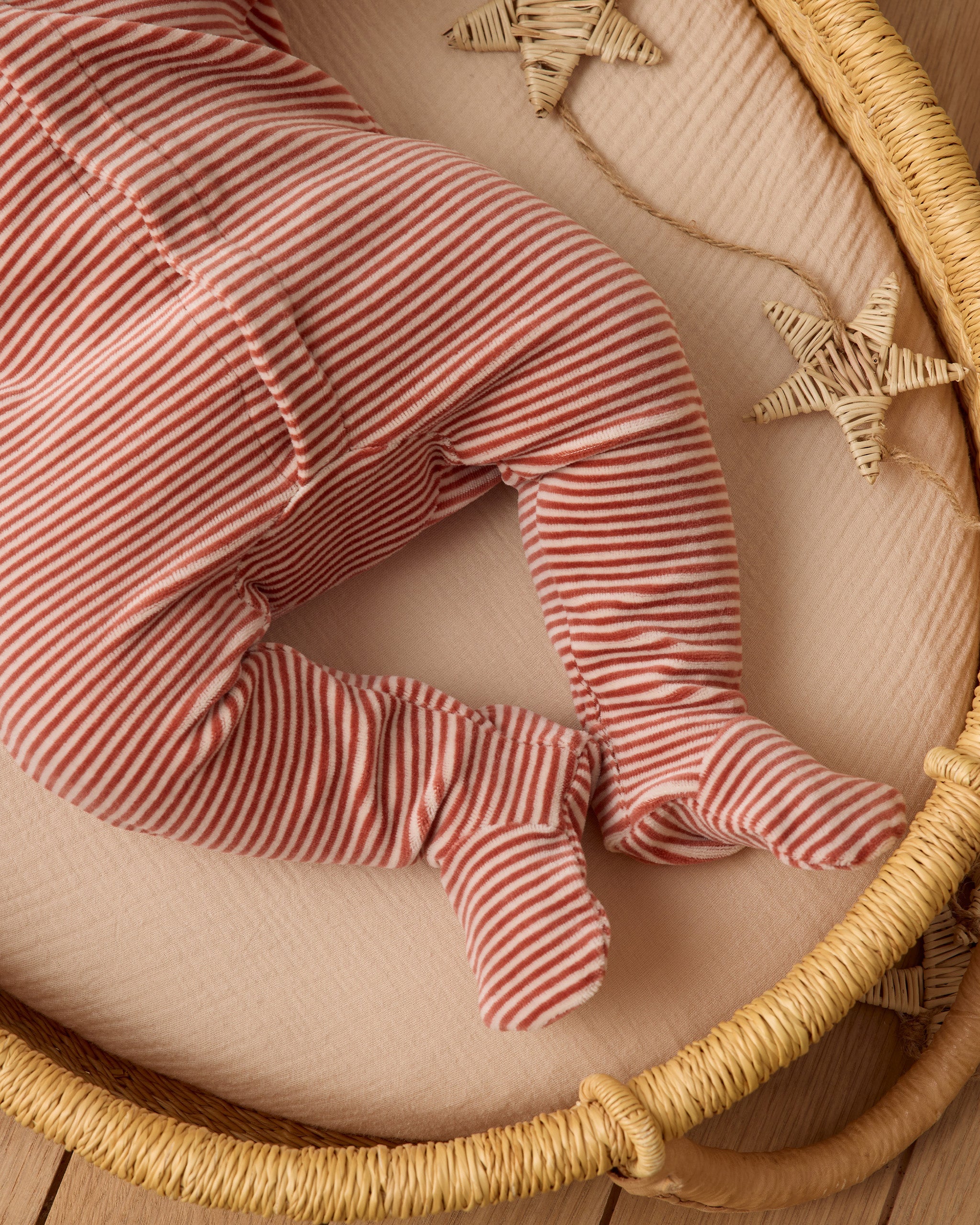 Hidden Snap Footie || Candy Stripe