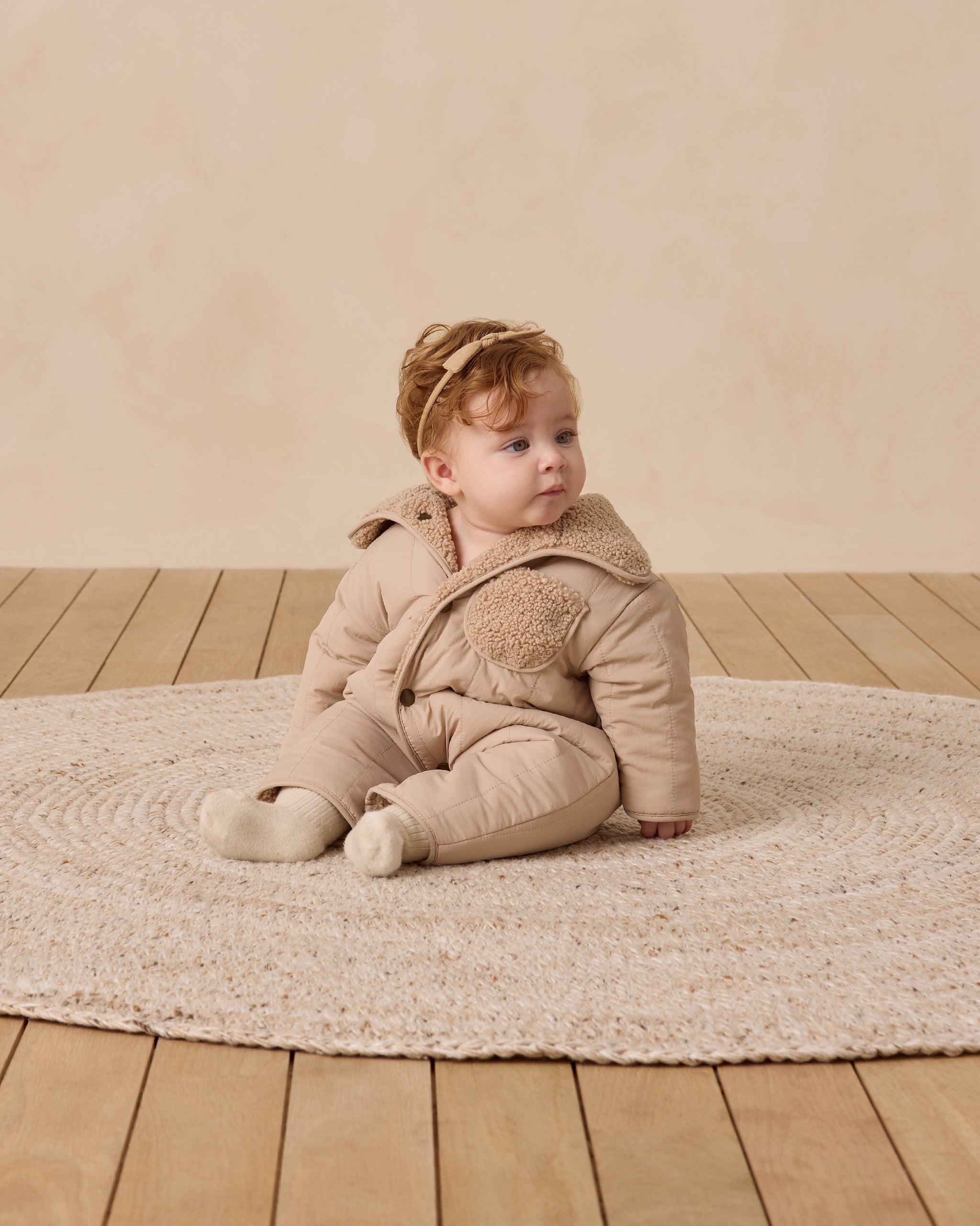 Shearling Jumpsuit || Oat